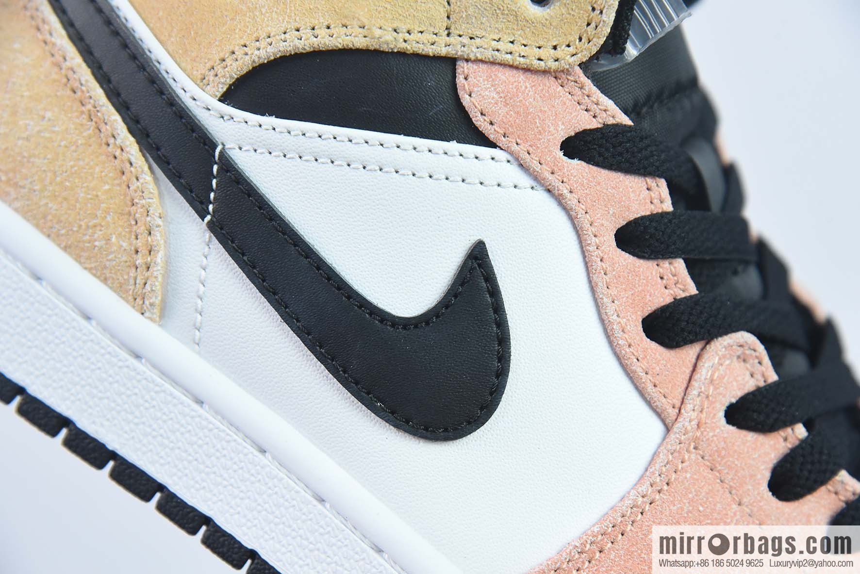 Air Jordan 1 Mid help basketball shoes, naked pink white, item number: DX4332-800