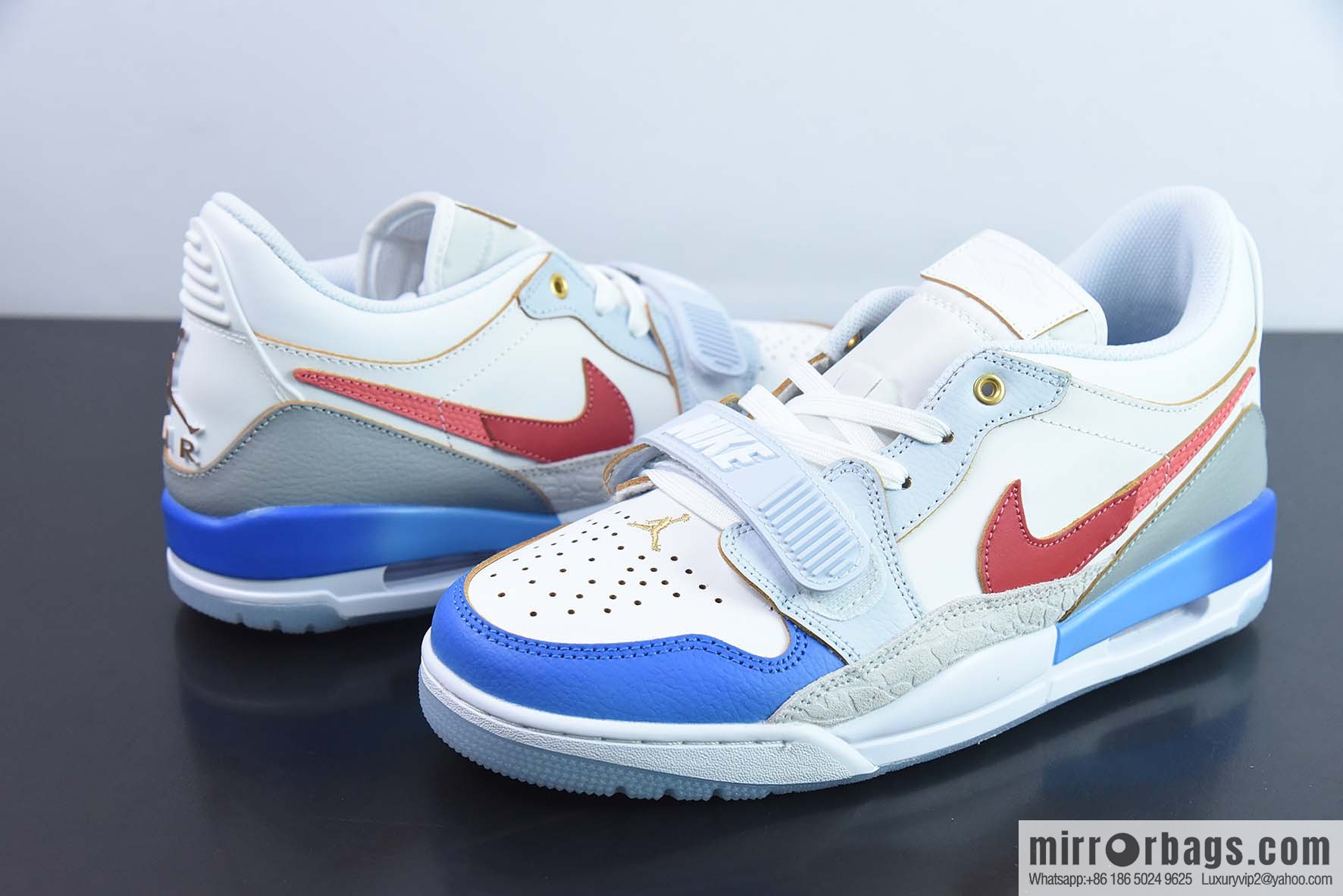 NK Air Jordan Legacy 312 Low Jordan's strongest three-in-one mixed version AJ312 white, blue and red, item number: FN8902-161