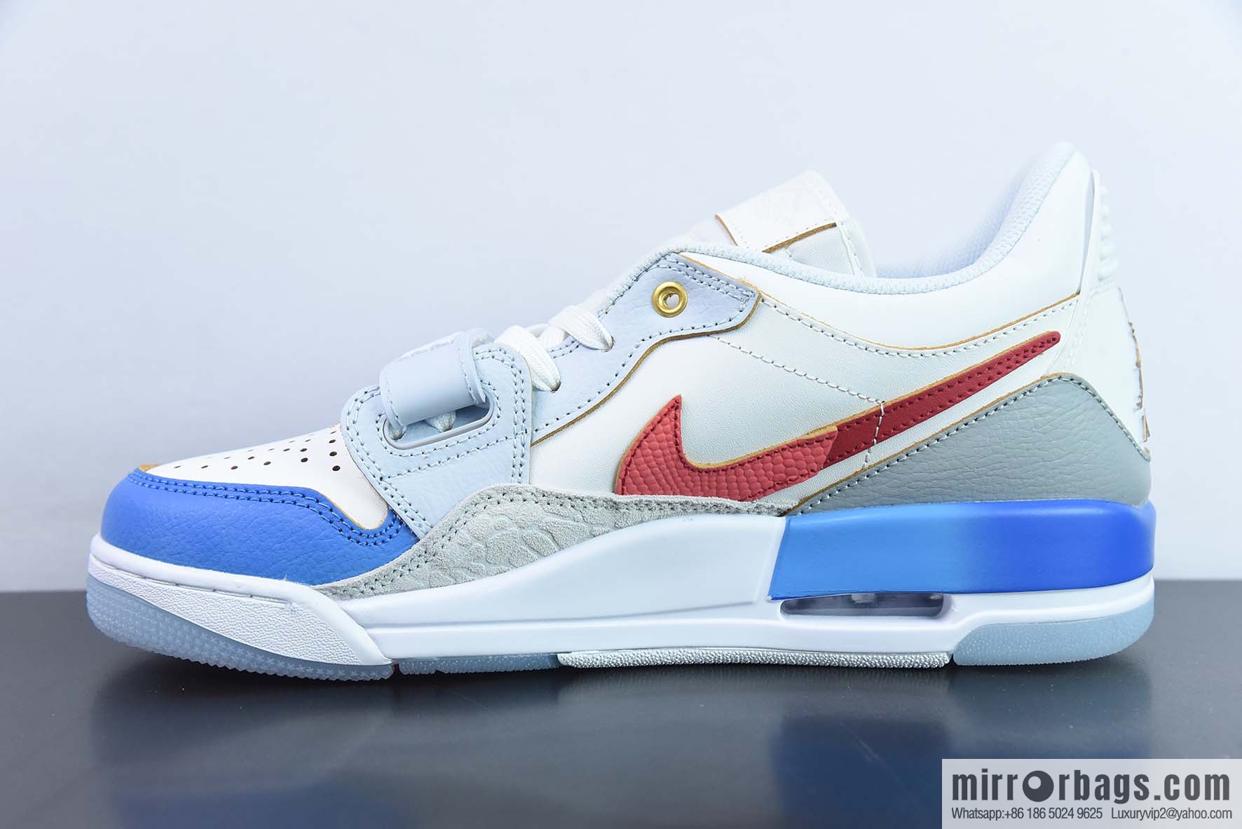 NK Air Jordan Legacy 312 Low Jordan's strongest three-in-one mixed version AJ312 white, blue and red, item number: FN8902-161