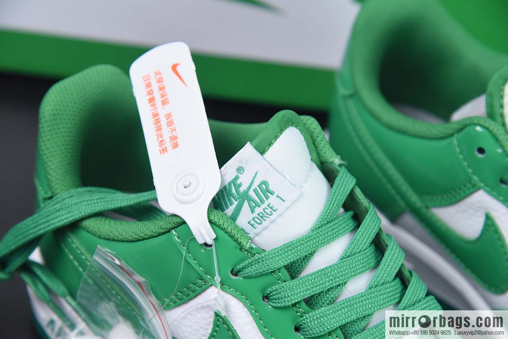 Nike Air Force 1 Low white and green patent leather Air Force No. 1 low-top sports and leisure shoes, item number: HP3656-511