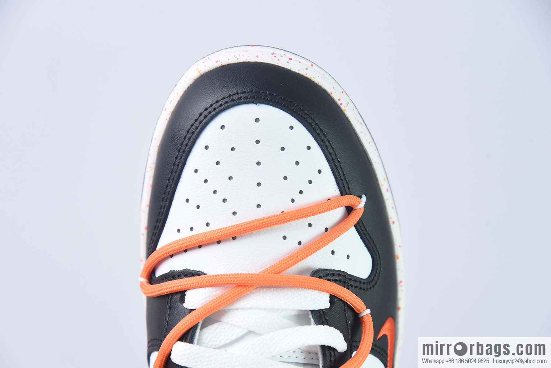 Nike SB Dunk Low three hook deconstruction drawstring shoelace black and white orange, item number: FD4623 144