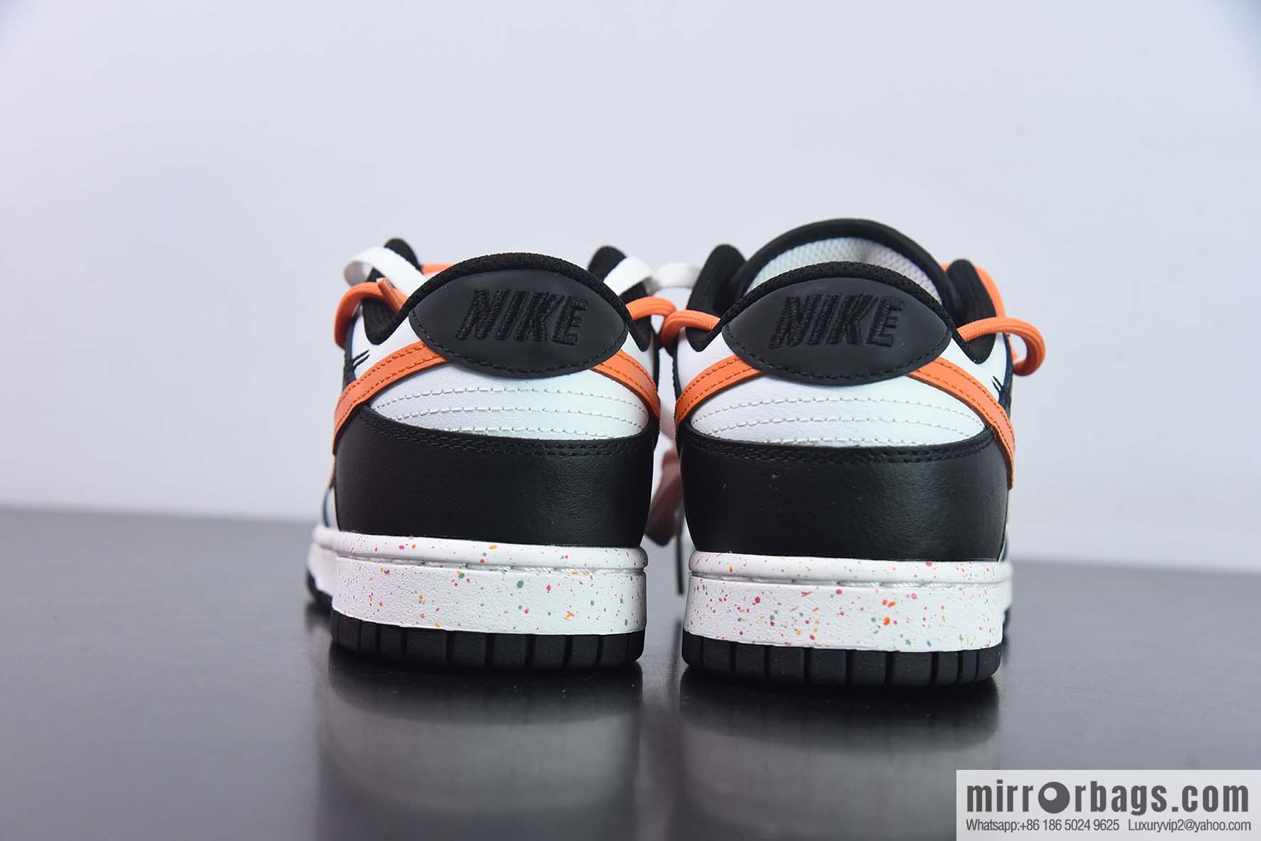 Nike SB Dunk Low three hook deconstruction drawstring shoelace black and white orange, item number: FD4623 144