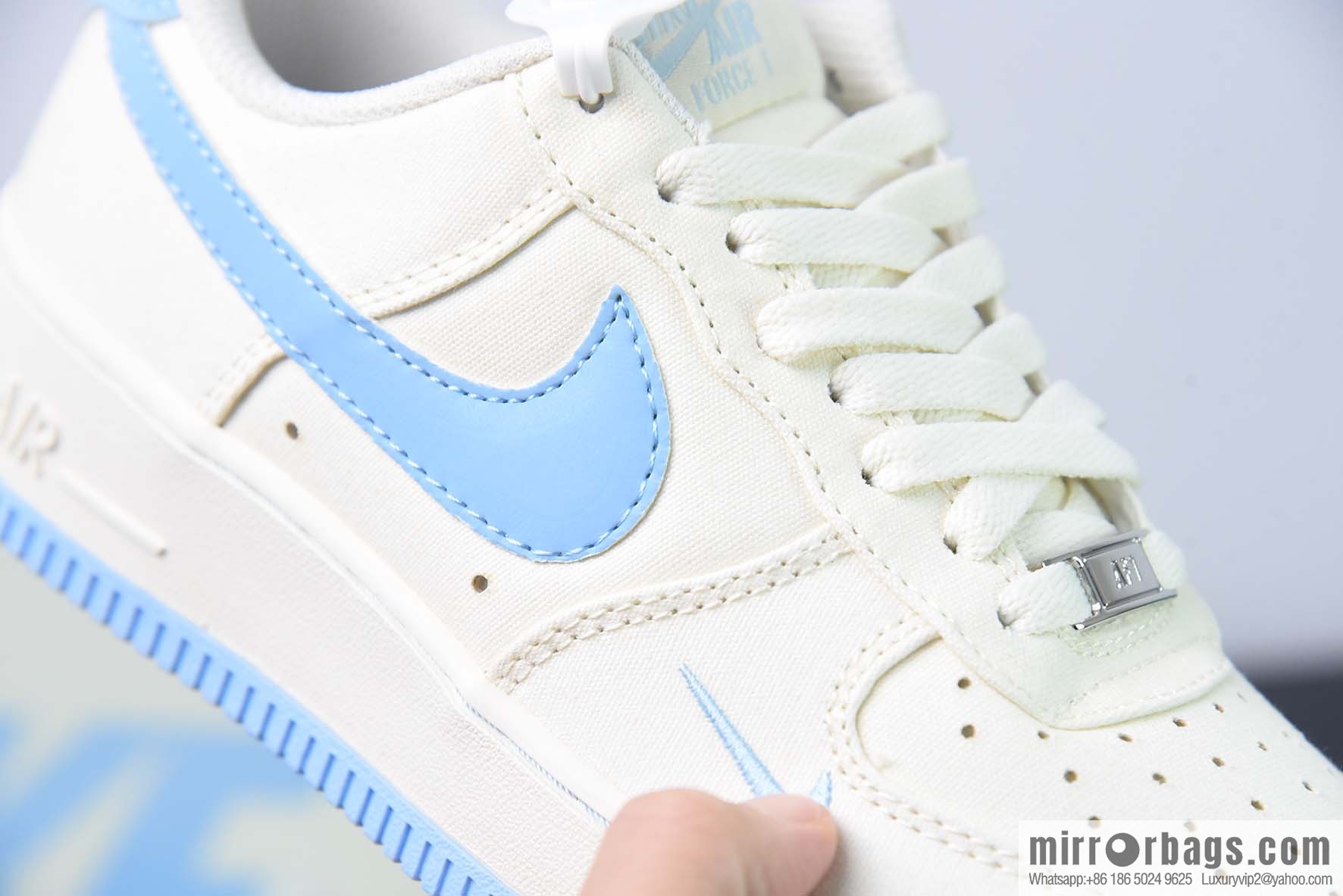 Nk Air Force 1 '07 Low sky blue small hook, cloth Air Force No. 1 low-top casual board shoes, item number: ME0112-533
