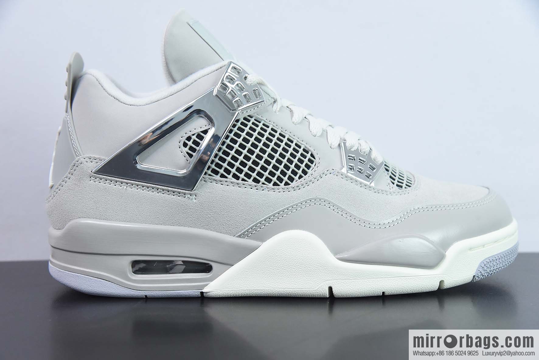 Air Jordan AJ4 Retro AJ4 electroplated silver sneakers Part Number: AQ9129-001