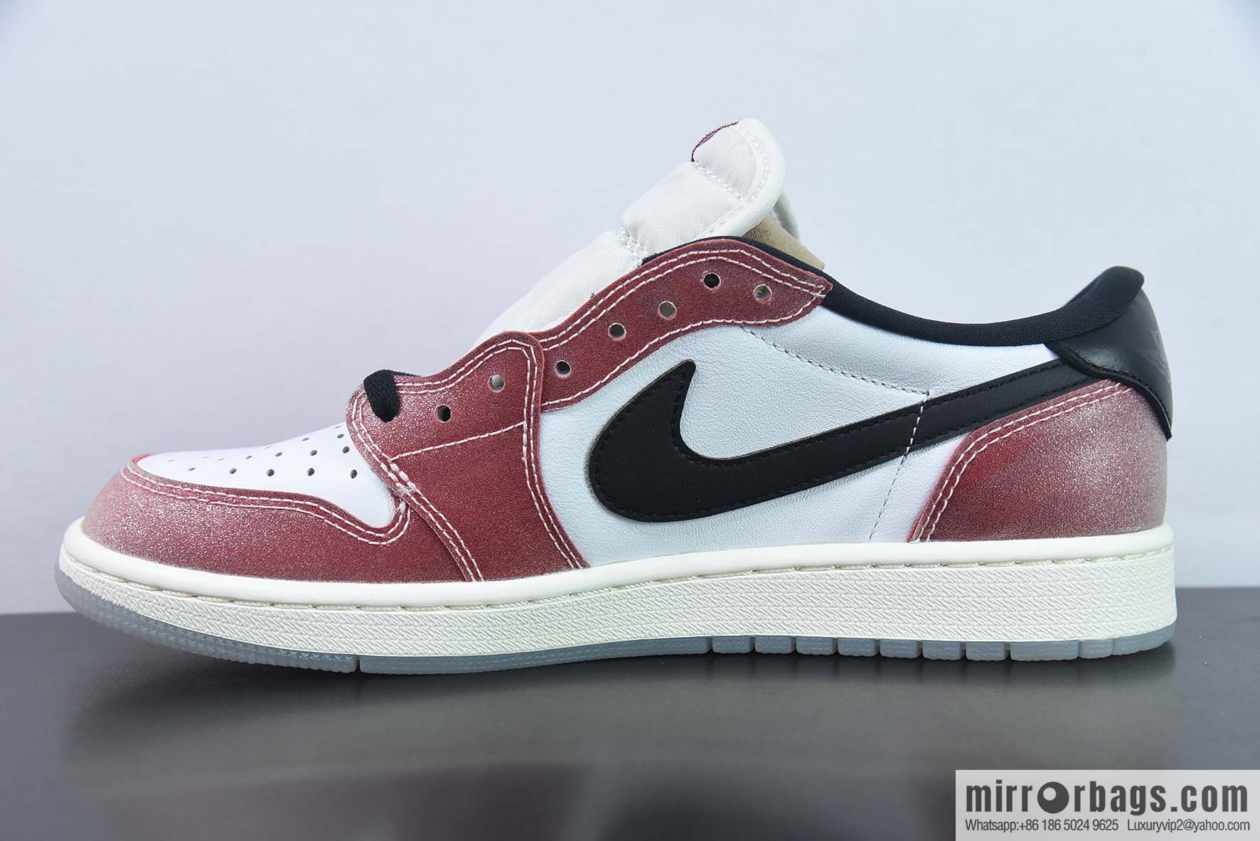 Air Jordan AJ1 Retro Low OG Son of Jordan White and Red Sneakers Part Number: FN0432-017