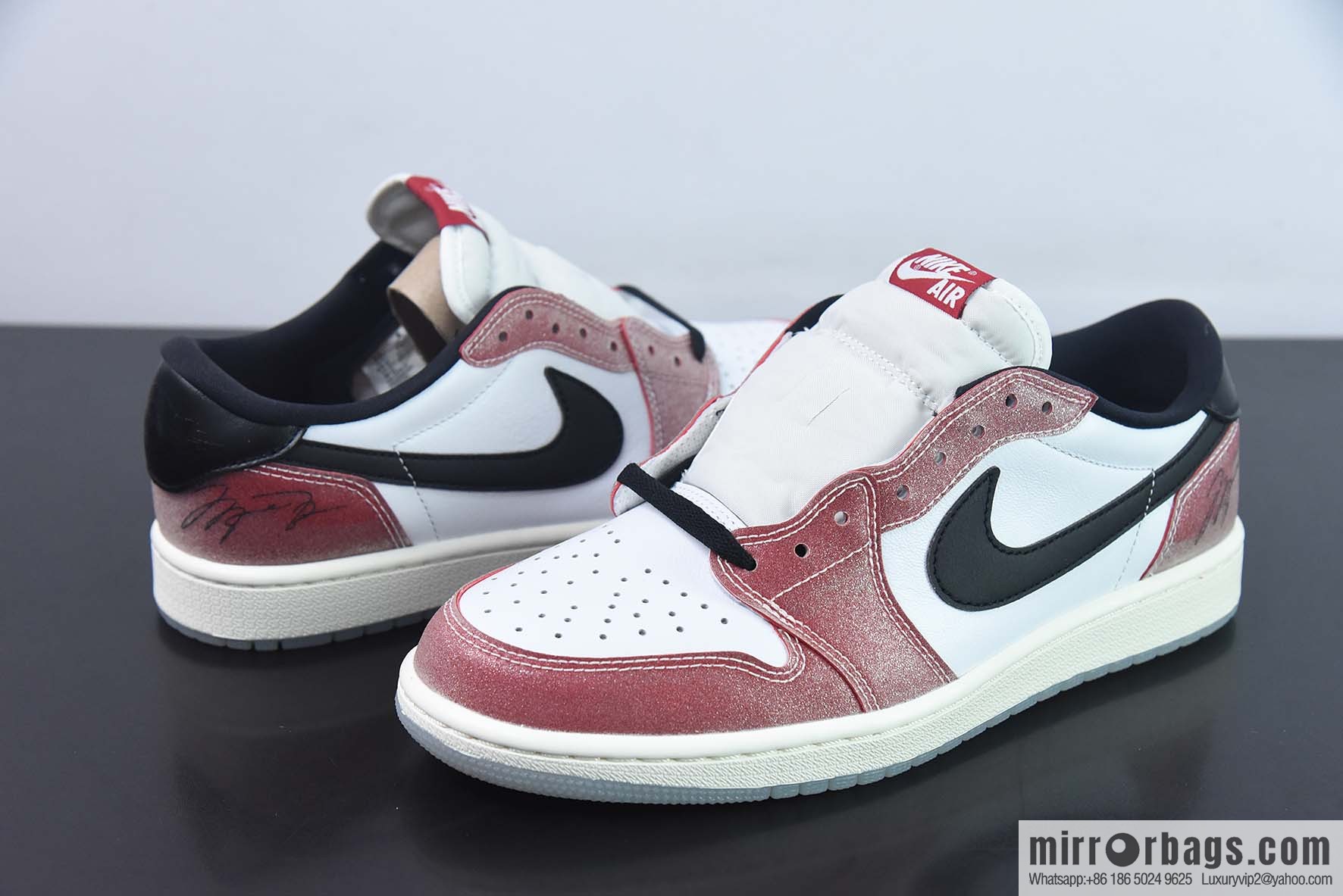 Air Jordan AJ1 Retro Low OG Son of Jordan White and Red Sneakers Part Number: FN0432-017