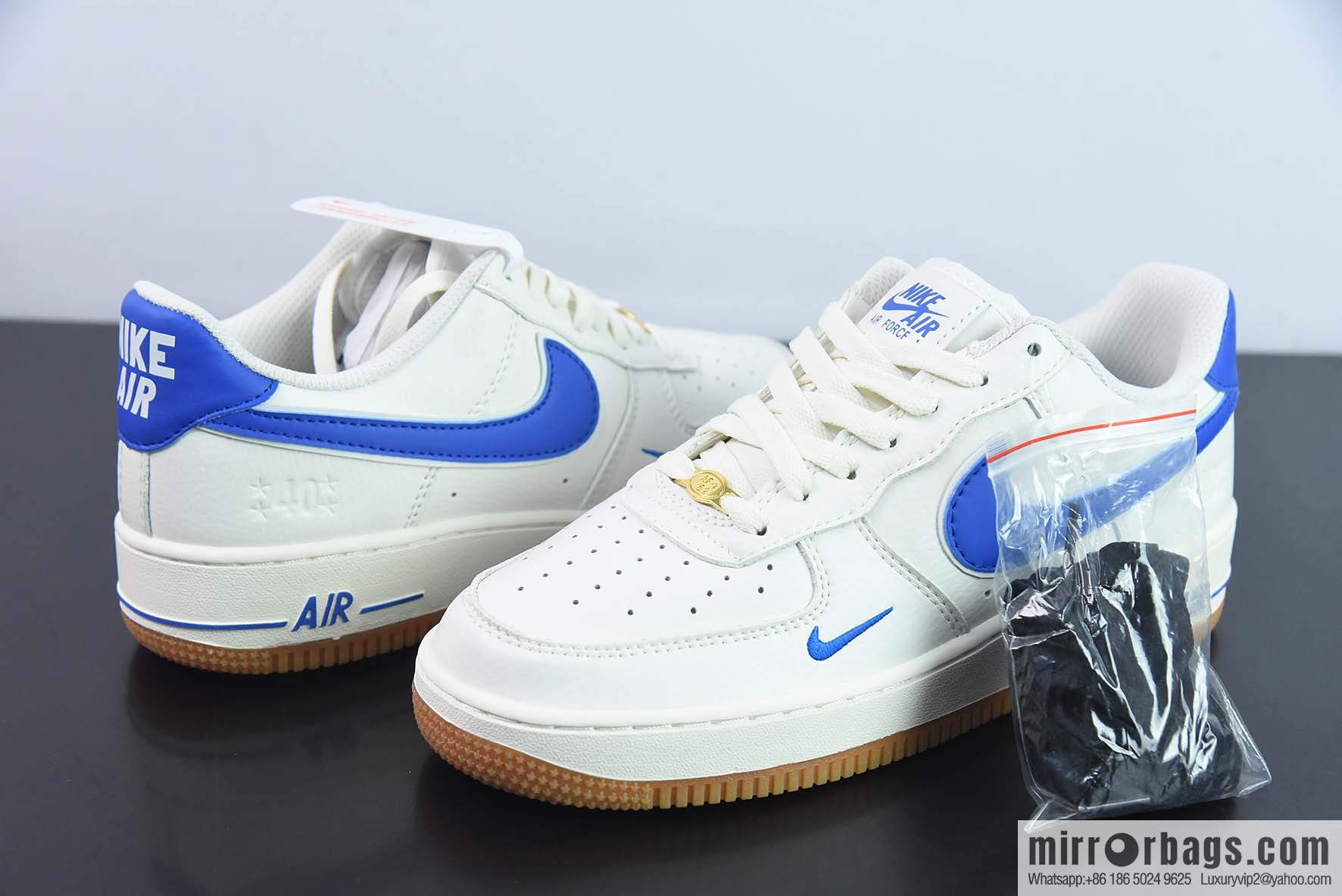 Nike Air Force 1 Low 40th anniversary, raw rubber beige sapphire blue, Air Force One low-top sports and leisure board shoes, item number: WA0531-302