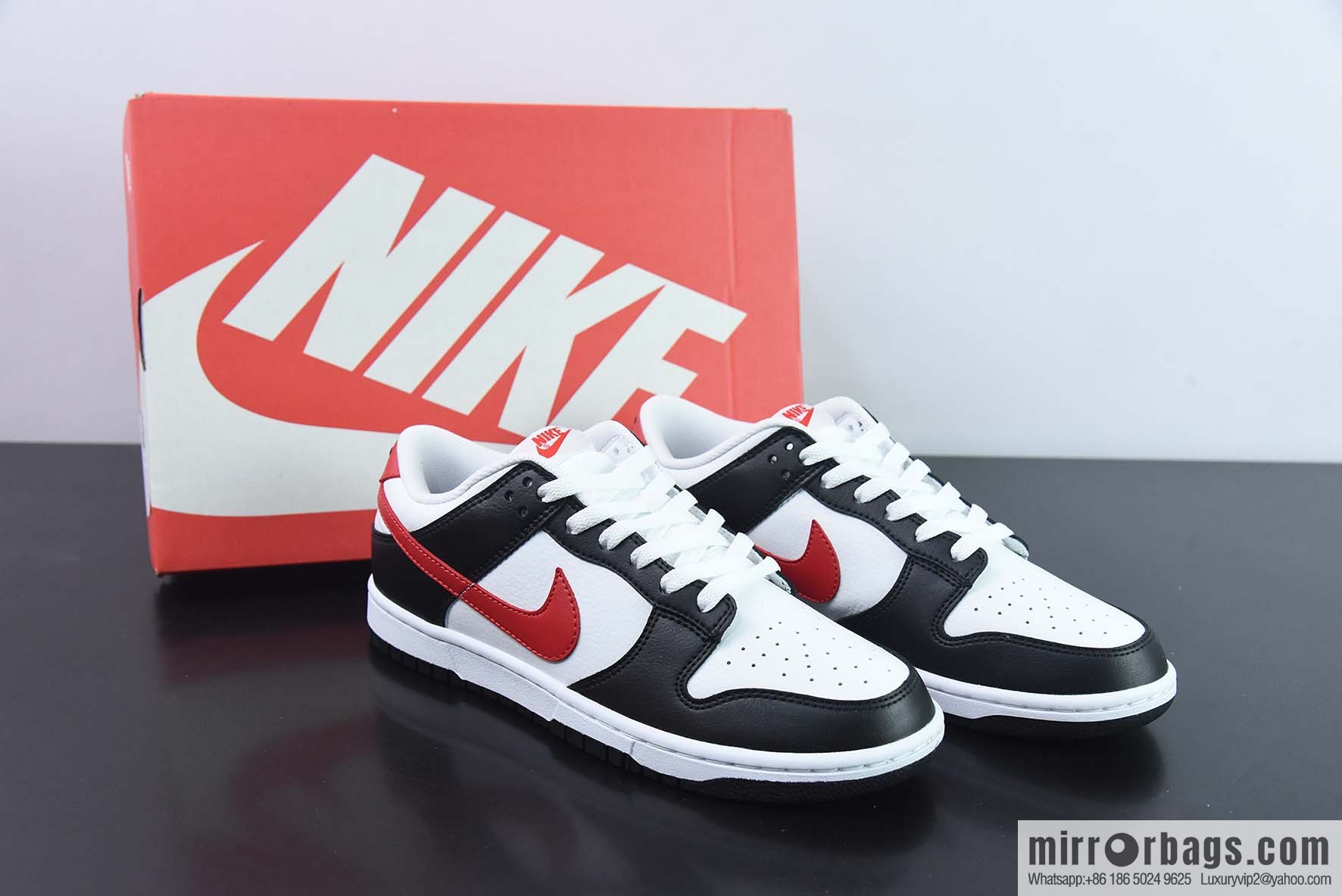 NK Dunk Low Retro PRM low-top casual sports shoes, black and white red, item number: FB3354-001
