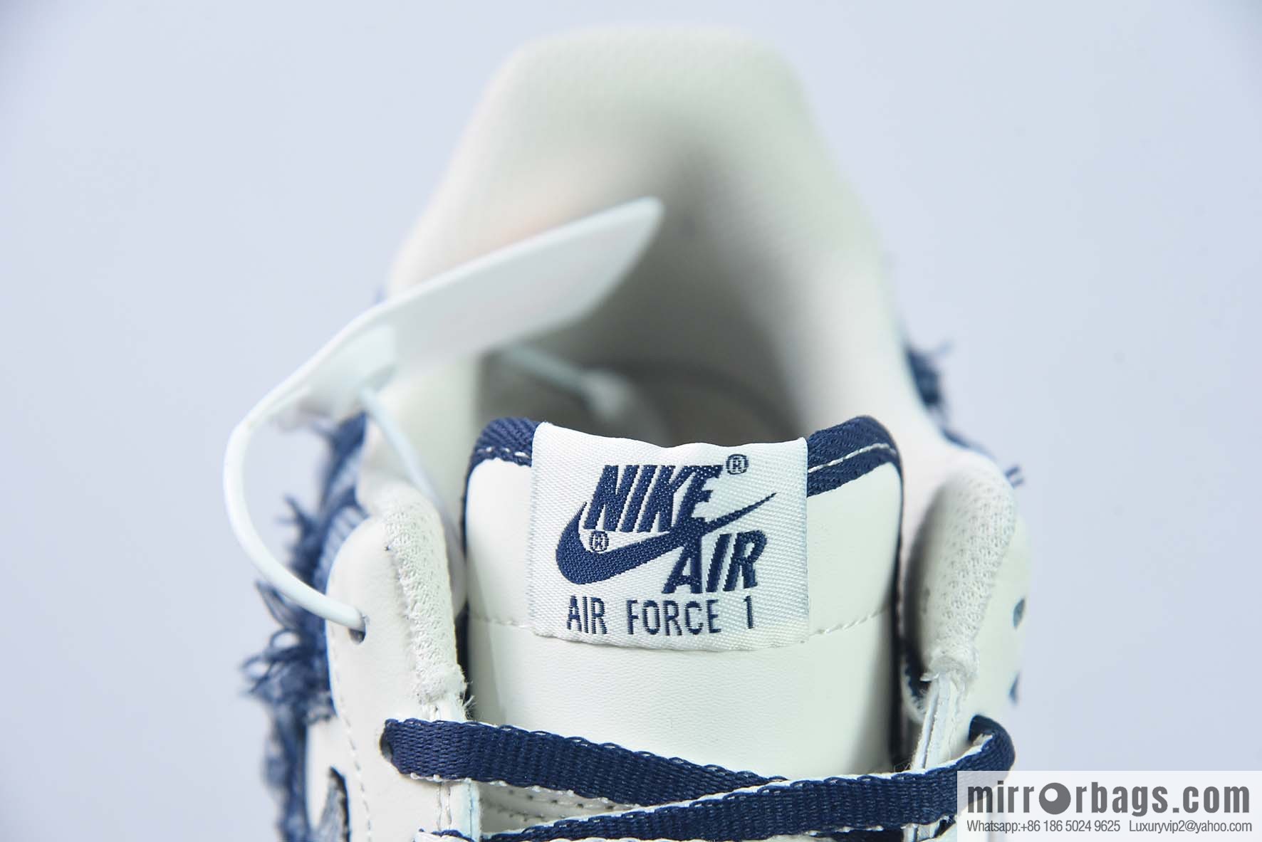 Nike Air Force 1 AF1 Air Force One/low-top, white and blue, denim plaid Item number: FB0607-099