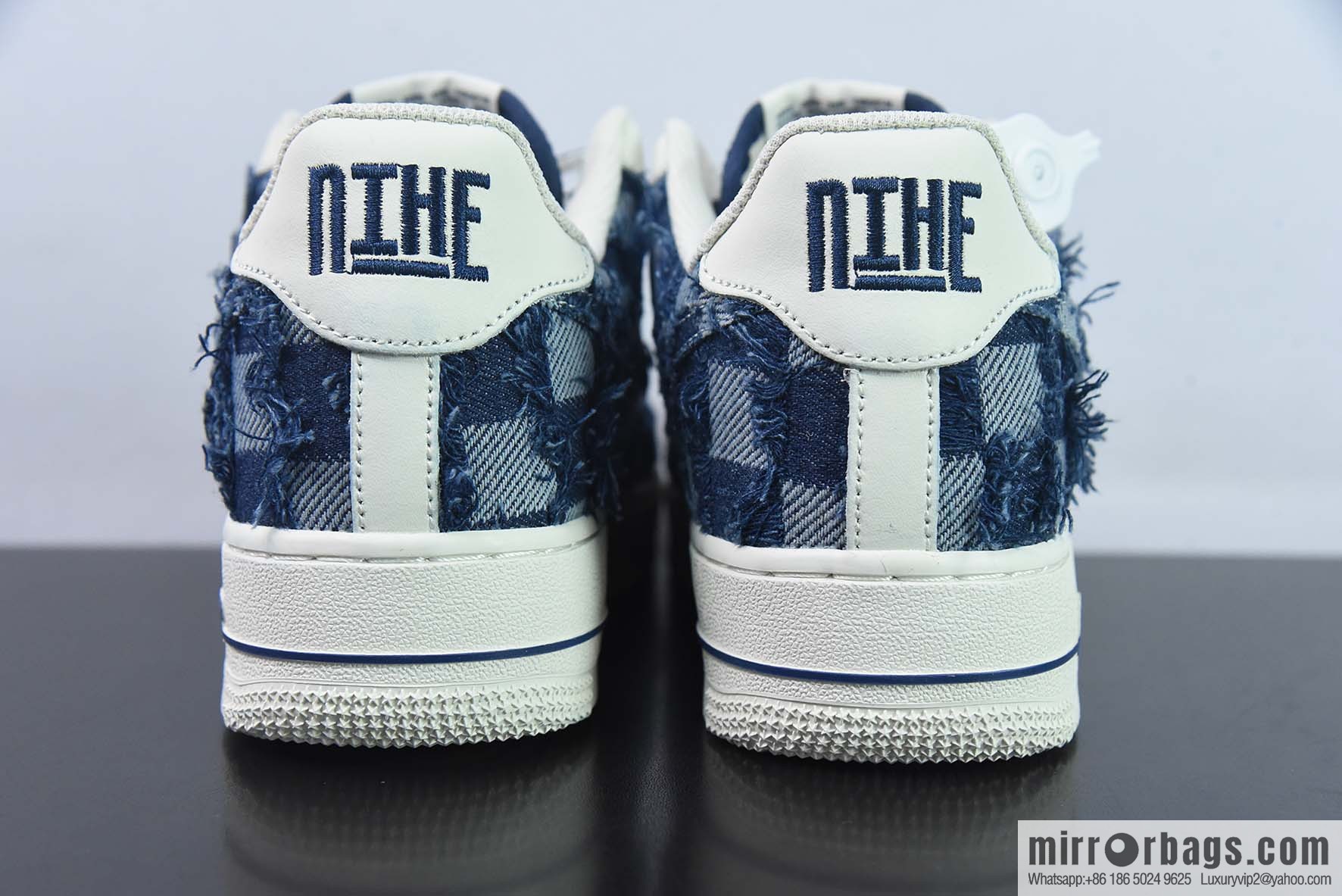 Nike Air Force 1 AF1 Air Force One/low-top, white and blue, denim plaid Item number: FB0607-099