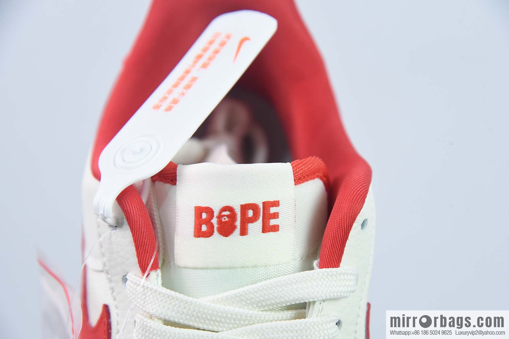 Nike Air Force 1 AF1 Air Force One/low-top, white and red, ape head embroidery Item number: BS9055-749