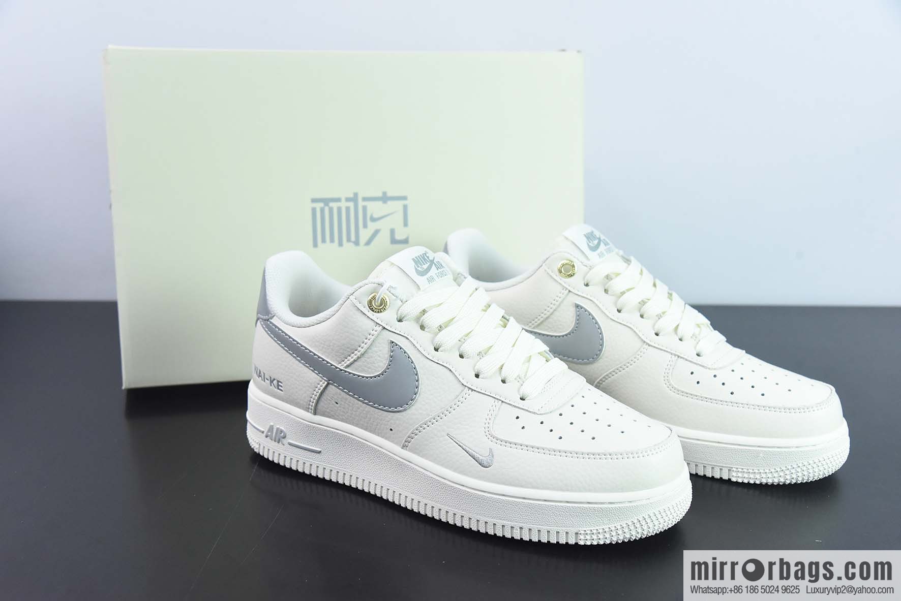 Nike Air Force 1 Low Air Force One low-top sports shoes white gray 3M reflective version NAI-KE letter printed item number: NK0621-977