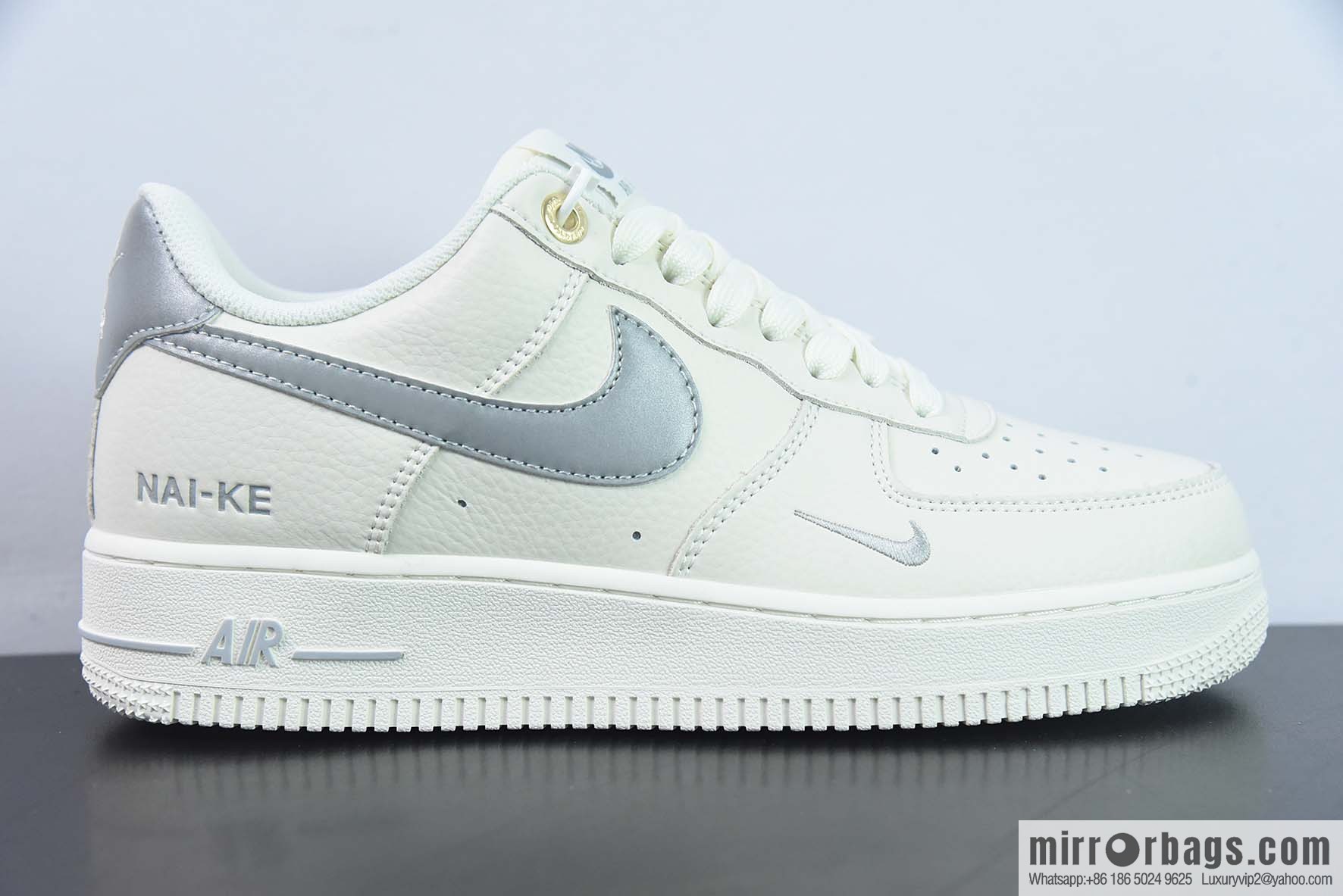 Nike Air Force 1 Low Air Force One low-top sports shoes white gray 3M reflective version NAI-KE letter printed item number: NK0621-977