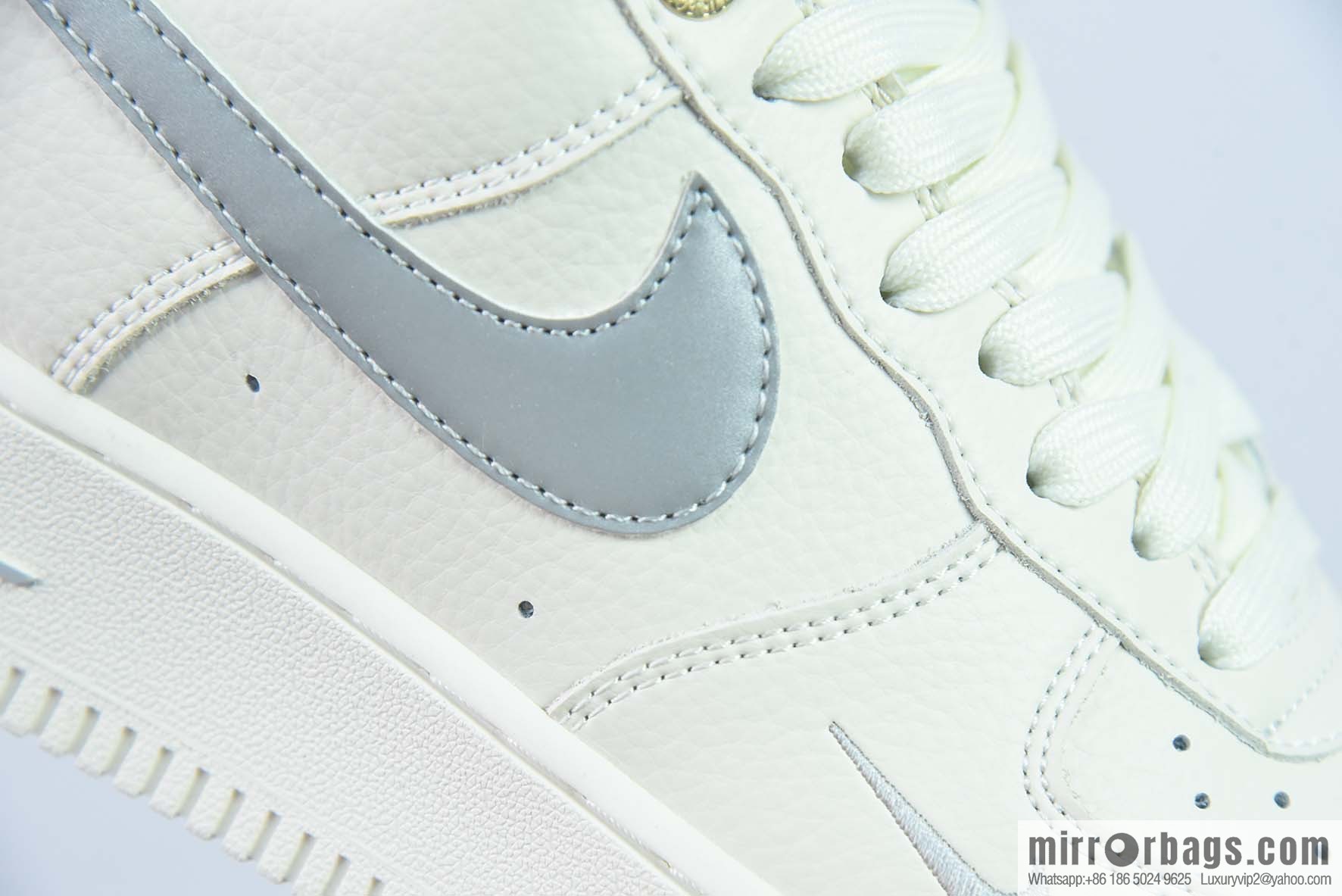 Nike Air Force 1 Low Air Force One low-top sports shoes white gray 3M reflective version NAI-KE letter printed item number: NK0621-977