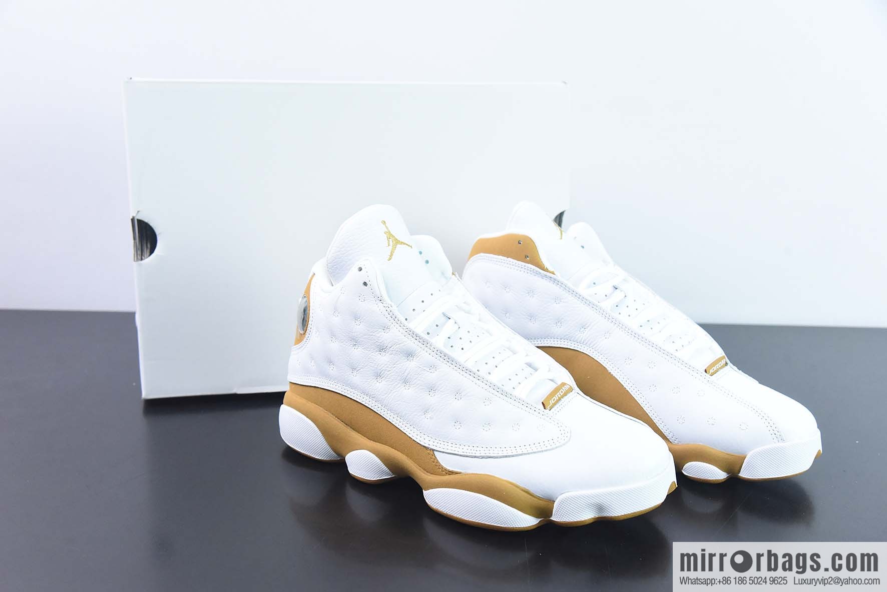 Air Jordan AJ13 Retro Wheat White Brown Sneakers Part Number: 414571-171