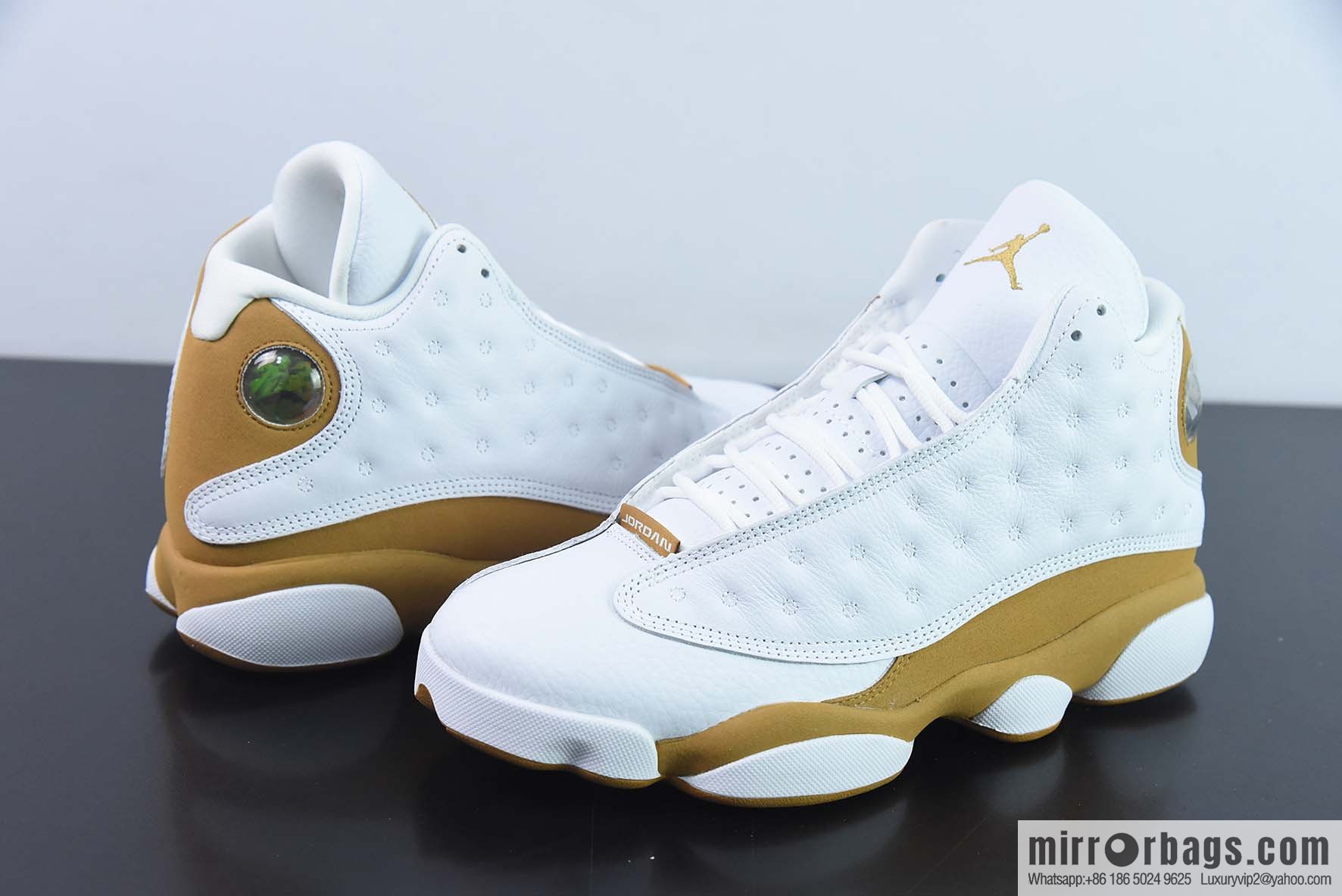 Air Jordan AJ13 Retro Wheat White Brown Sneakers Part Number: 414571-171