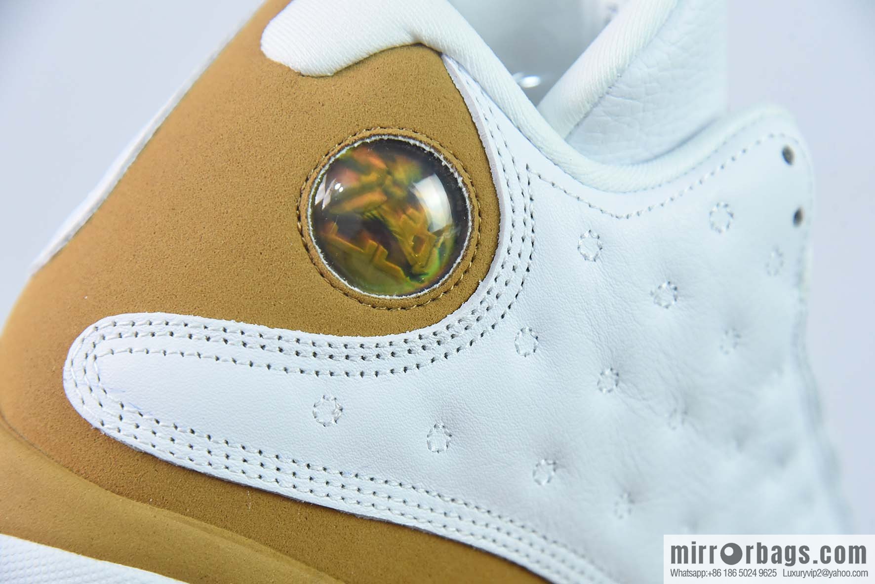 Air Jordan AJ13 Retro Wheat White Brown Sneakers Part Number: 414571-171