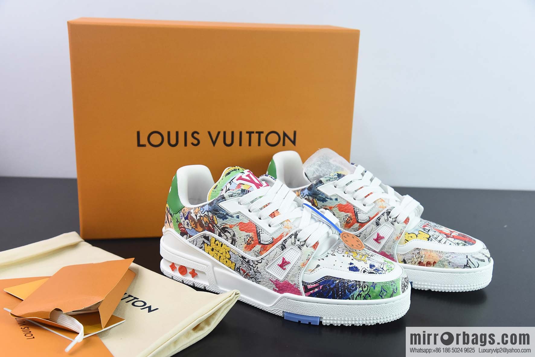 LV Louis Vuitton Louis Vuitton Trainer Sneaker Low Top Vintage Leisure Sports Culture Versatile Basketball Board Shoes