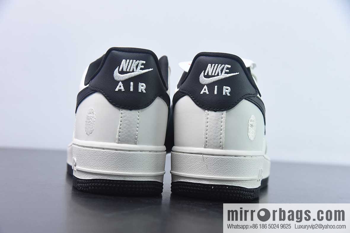 Nike Air Force 1 Low 07 BAPE patchwork beige black low top sneakers BS9055 746