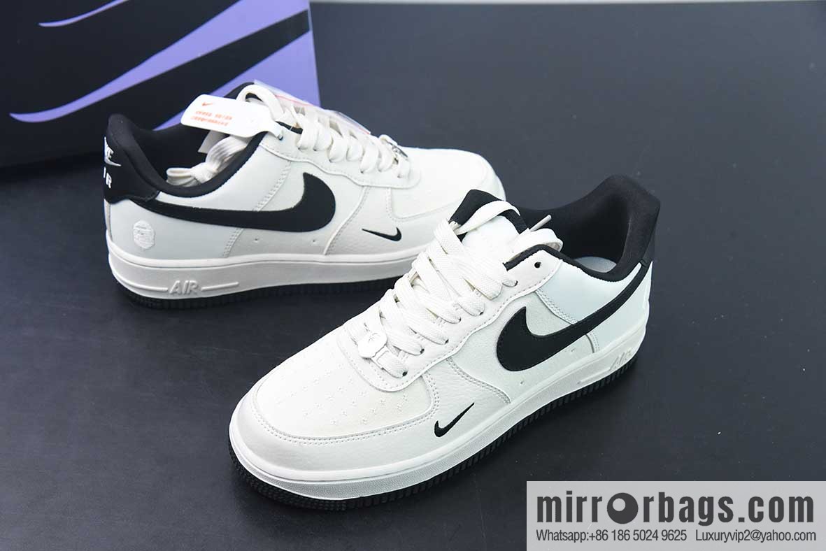 Nike Air Force 1 Low 07 BAPE patchwork beige black low top sneakers BS9055 746
