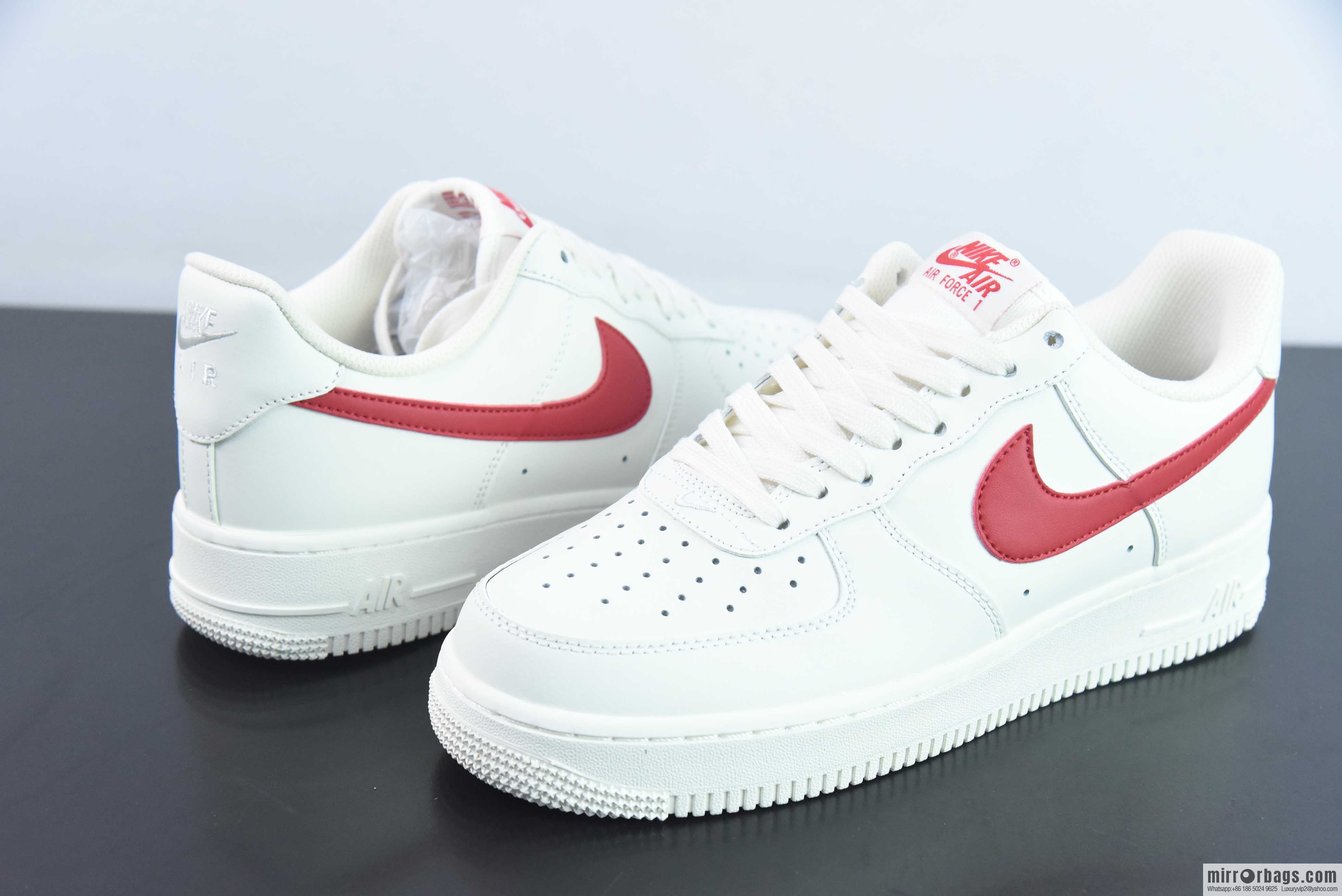 Nk Air Force 1 '07 Low first year re-engraved, milky white red, campus red, Air Force No. 1 low-top casual board shoes, item number: 315122-126