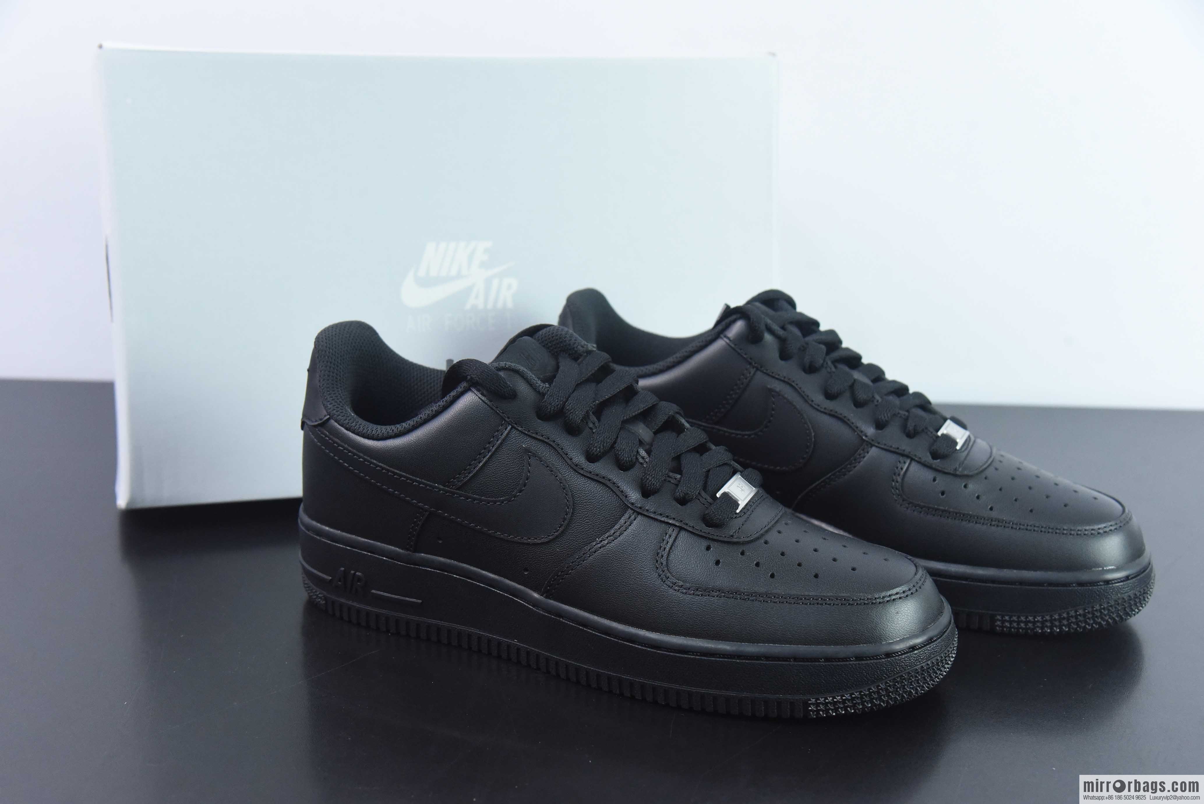 NK Air Force 1 Low '07 Air Force One Pure Black Low Top Classic Board Shoes, Air Force Pure Black, Item No. CW2288-001