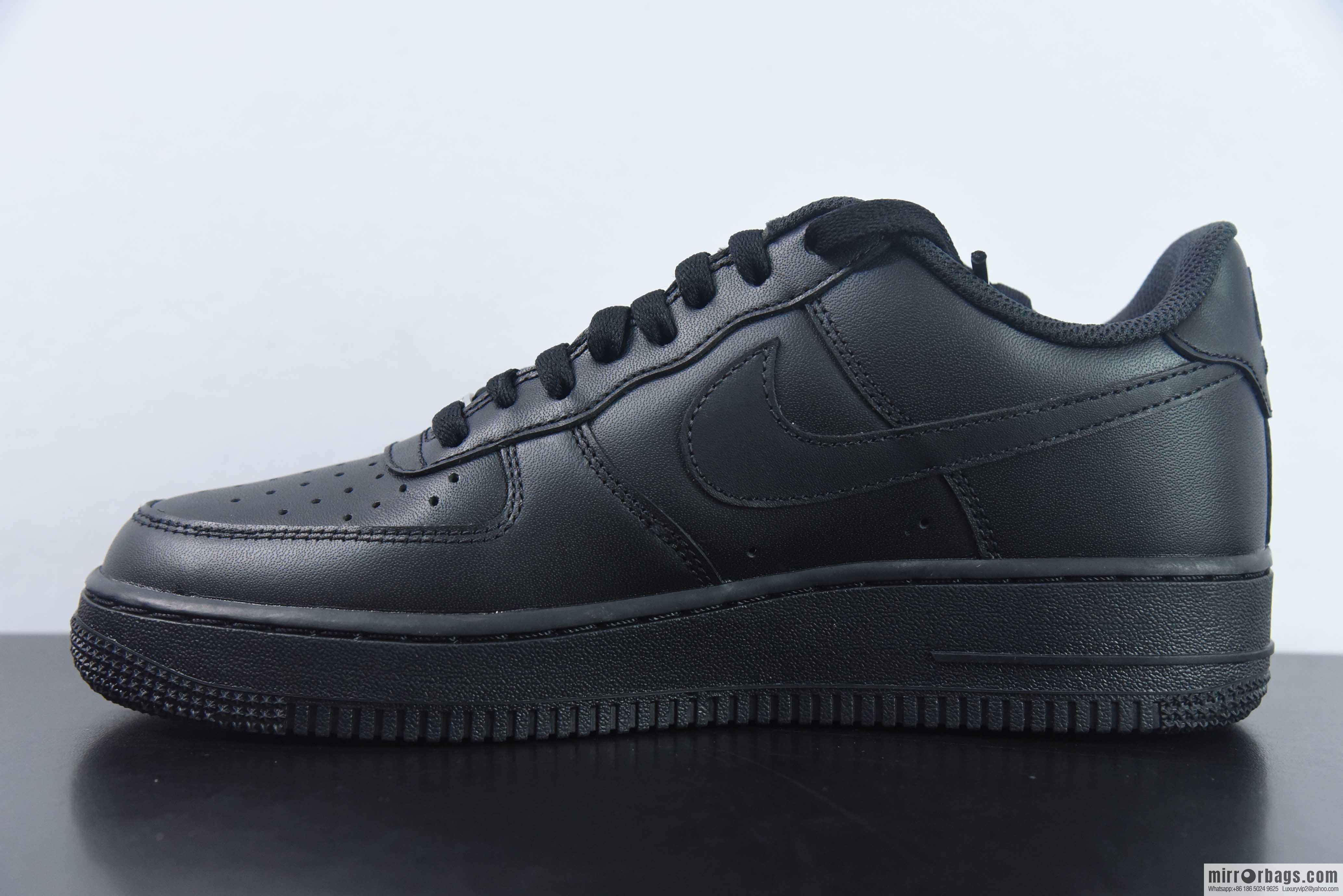 NK Air Force 1 Low '07 Air Force One Pure Black Low Top Classic Board Shoes, Air Force Pure Black, Item No. CW2288-001