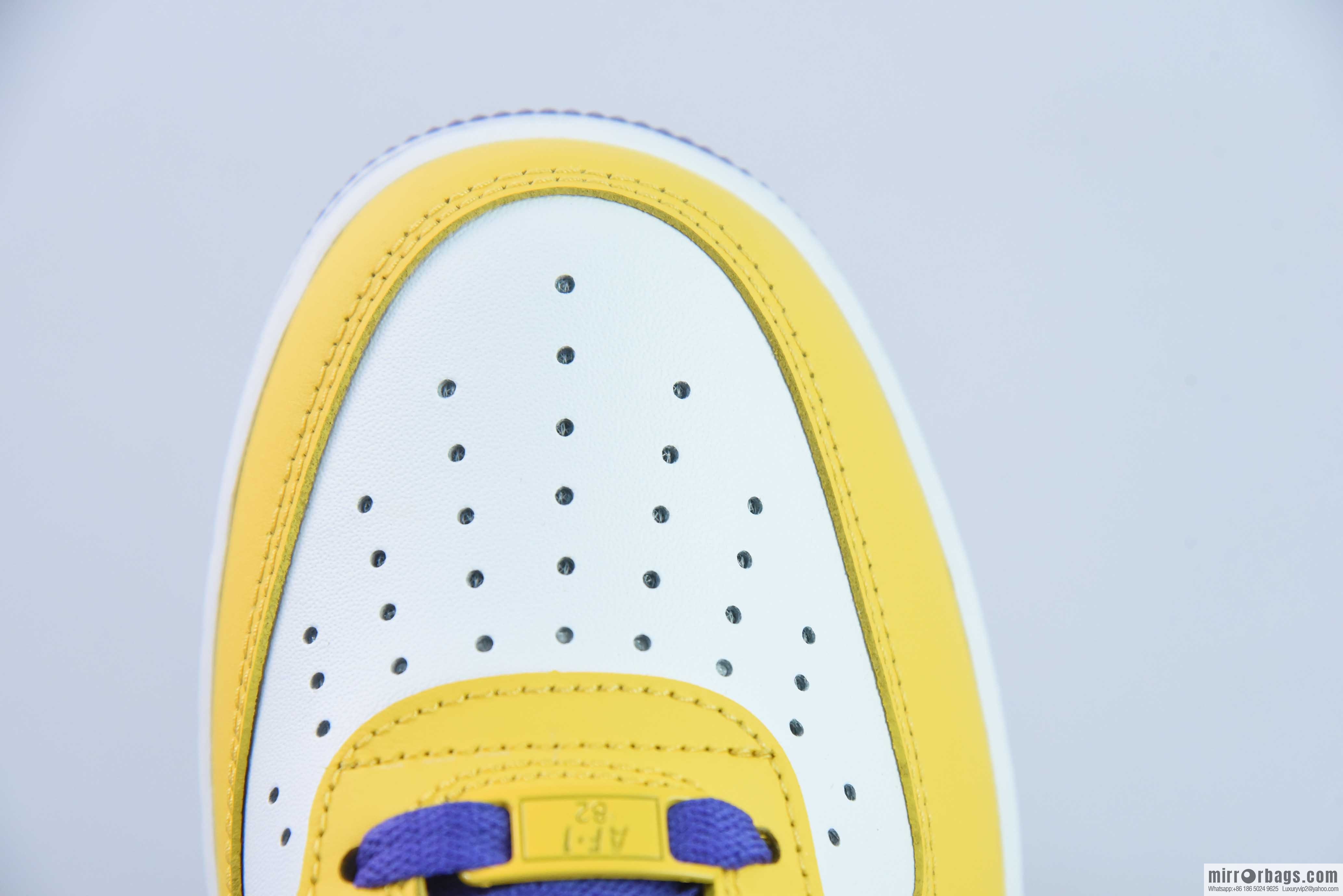NK Air Force 1 Low Retro QS Air Force One Low Help, White Purple Yellow, Purple Gold Lakers Item Number: FZ1151-100