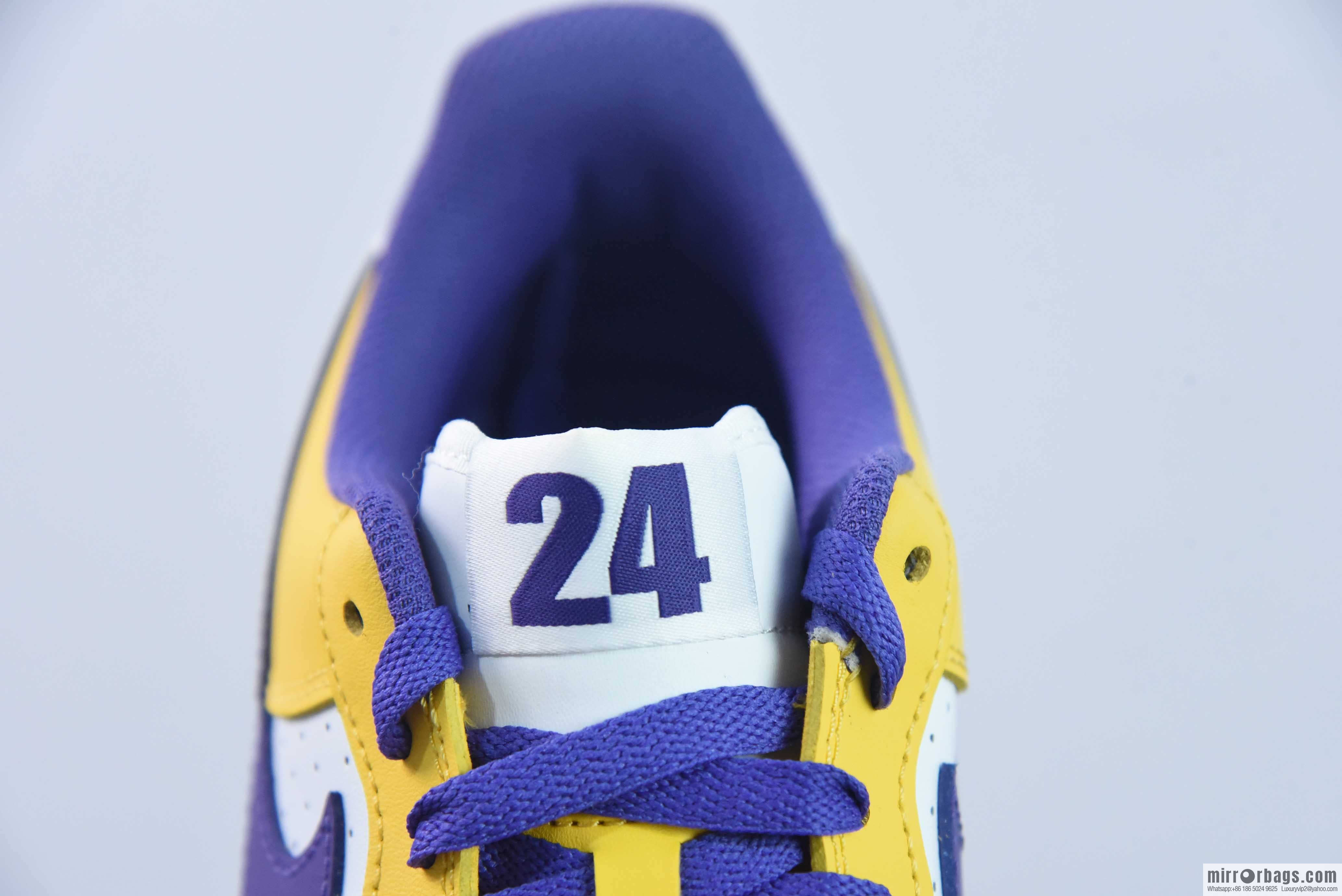 NK Air Force 1 Low Retro QS Air Force One Low Help, White Purple Yellow, Purple Gold Lakers Item Number: FZ1151-100