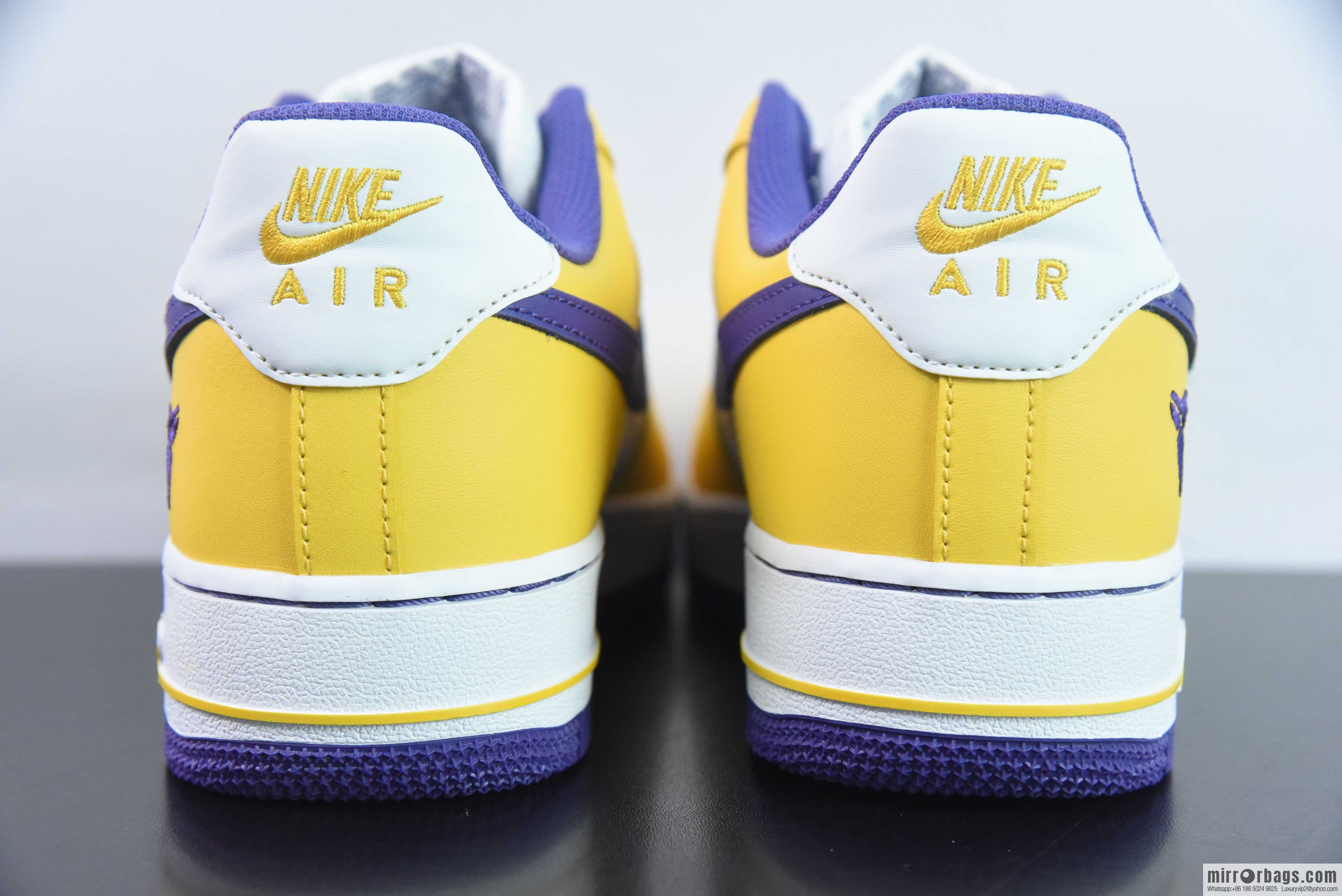 NK Air Force 1 Low Retro QS Air Force One Low Help, White Purple Yellow, Purple Gold Lakers Item Number: FZ1151-100