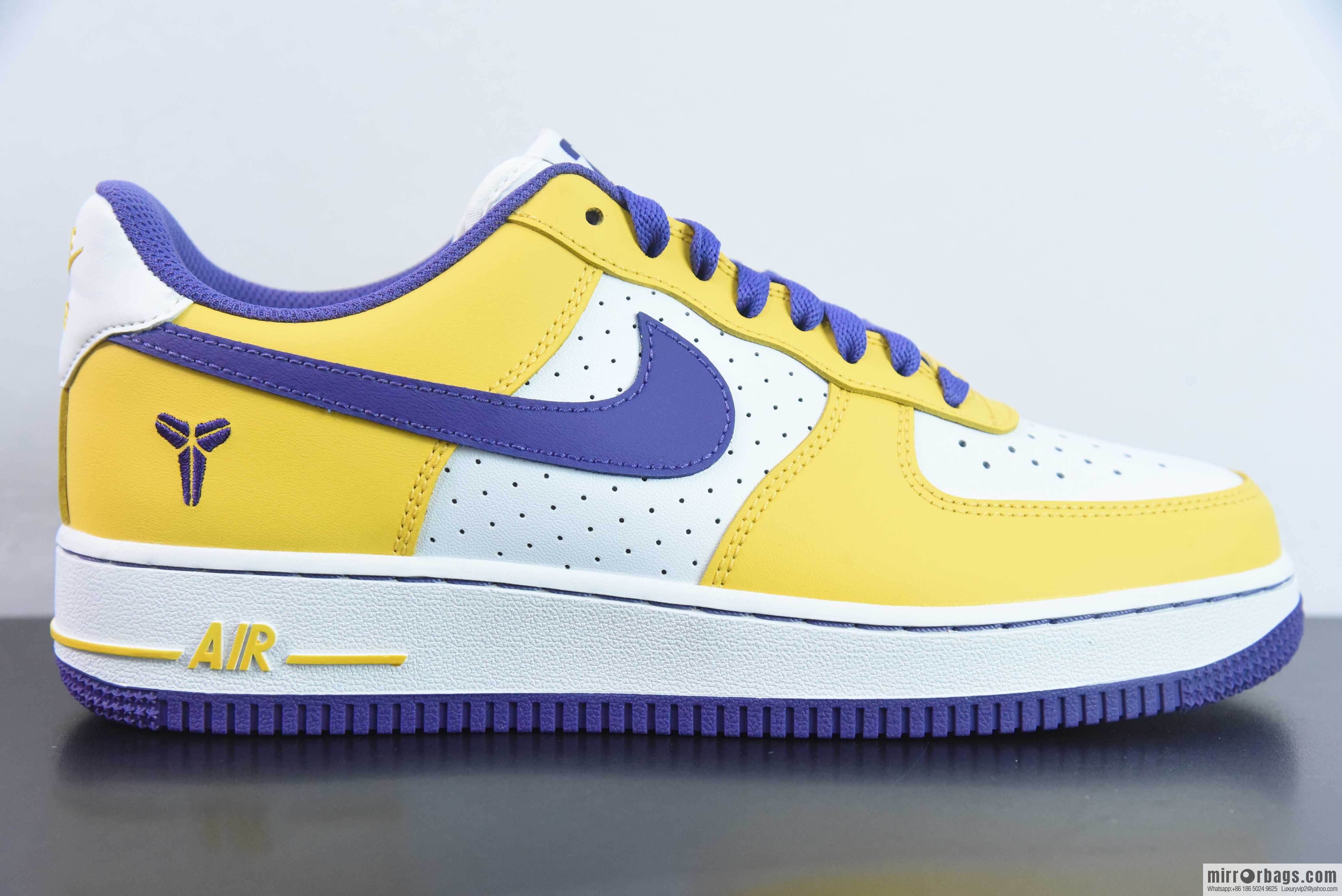 NK Air Force 1 Low Retro QS Air Force One Low Help, White Purple Yellow, Purple Gold Lakers Item Number: FZ1151-100