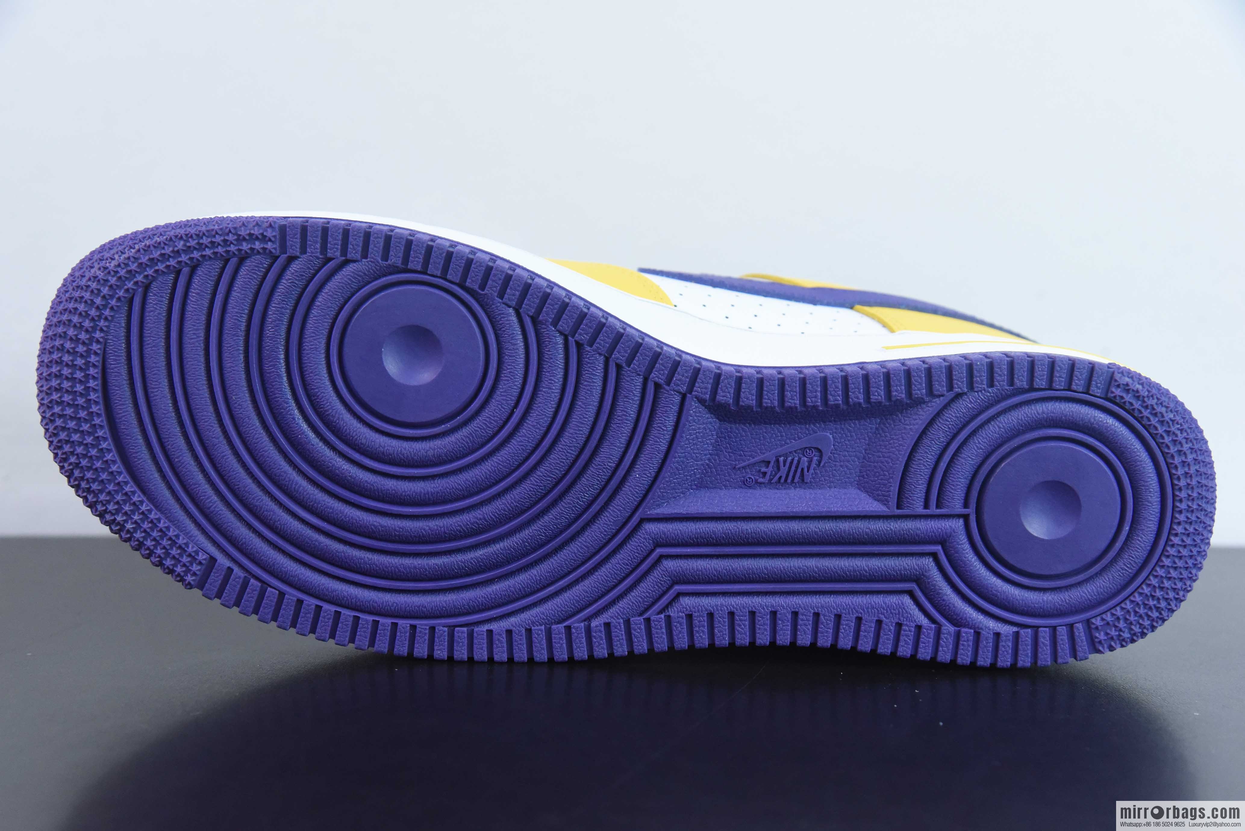 NK Air Force 1 Low Retro QS Air Force One Low Help, White Purple Yellow, Purple Gold Lakers Item Number: FZ1151-100