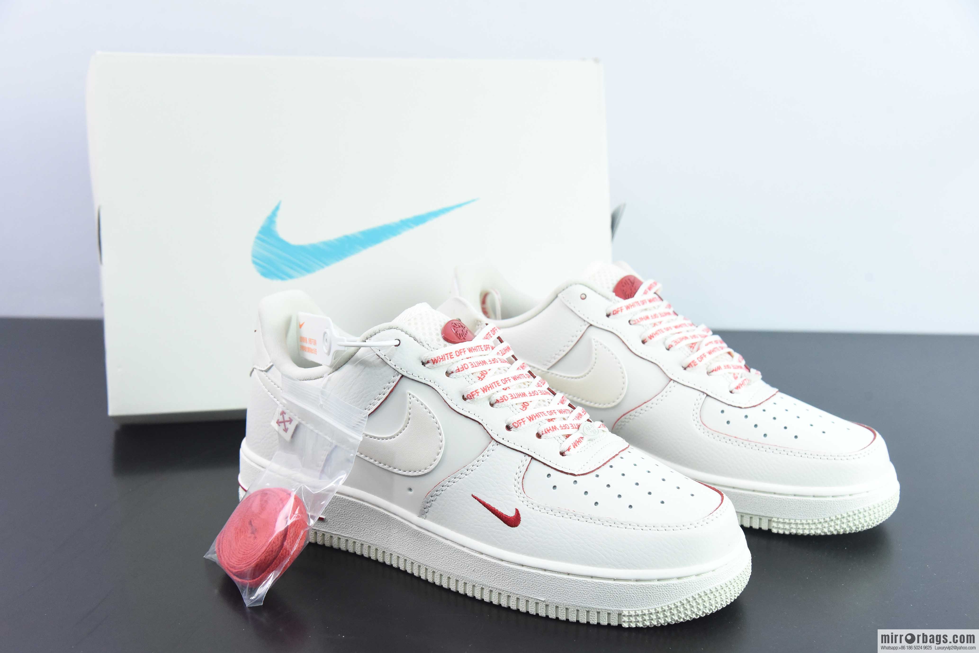 Nike Air Force 1 Low 07 x OFF WHITE Joint White and Red Item Number: PF9055 767