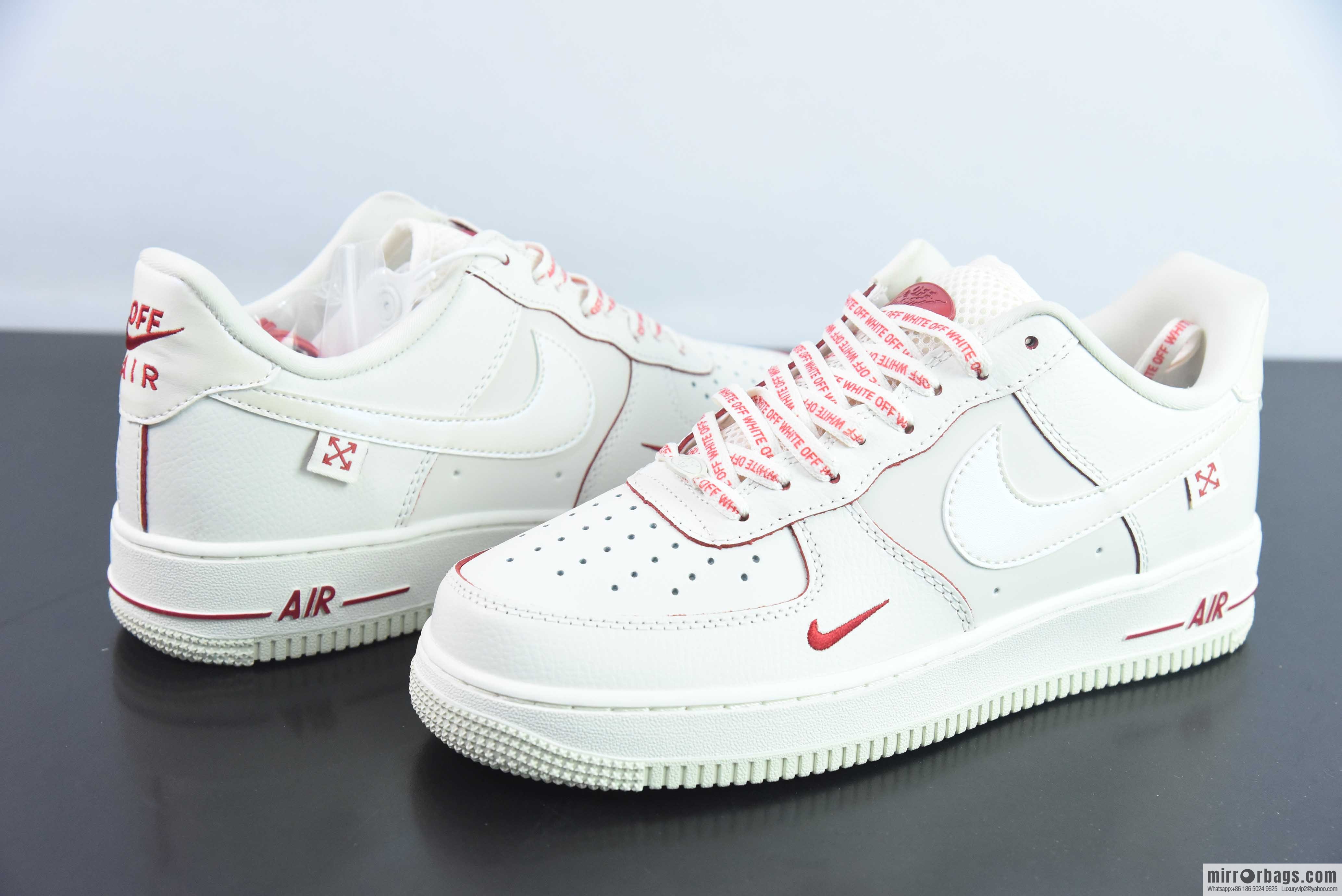 Nike Air Force 1 Low 07 x OFF WHITE Joint White and Red Item Number: PF9055 767
