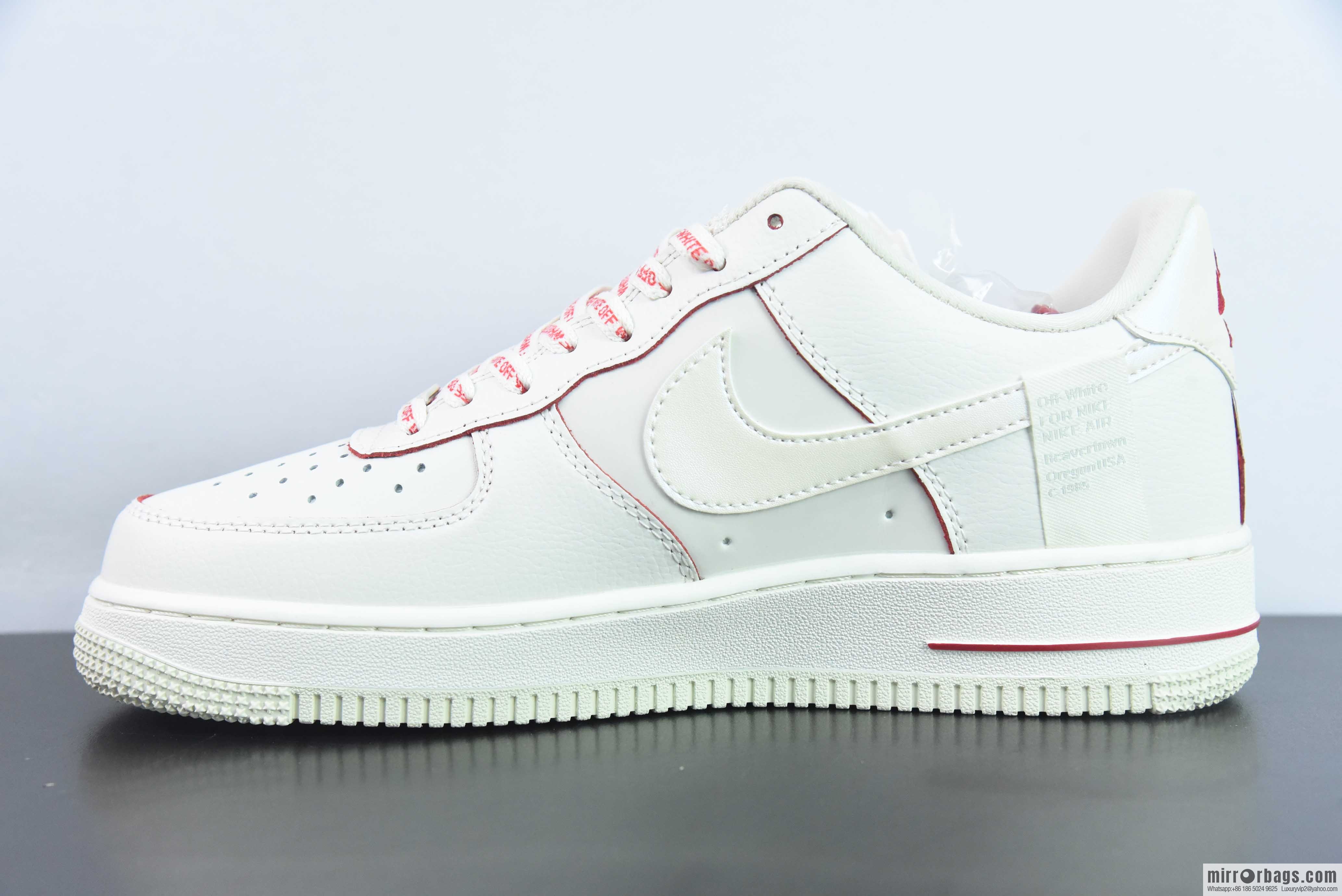 Nike Air Force 1 Low 07 x OFF WHITE Joint White and Red Item Number: PF9055 767
