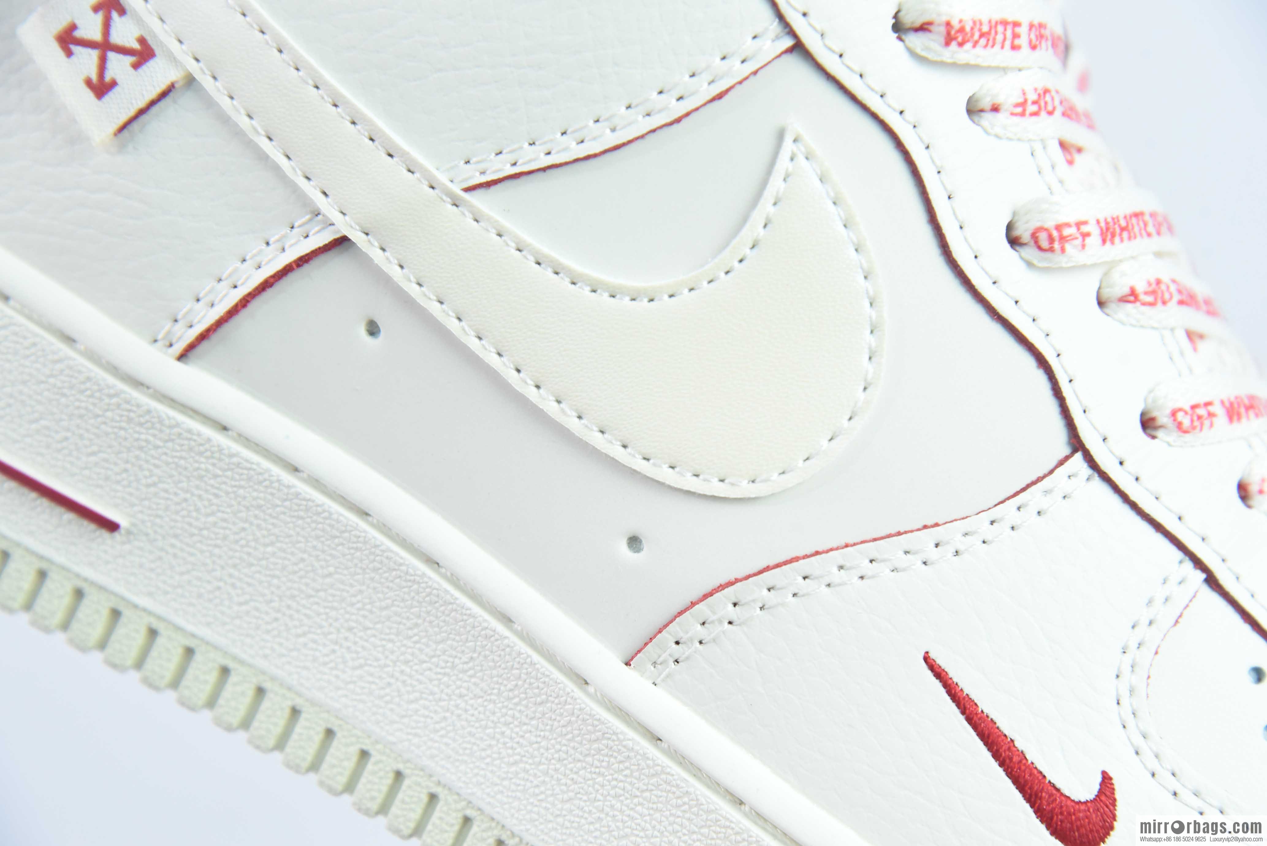Nike Air Force 1 Low 07 x OFF WHITE Joint White and Red Item Number: PF9055 767
