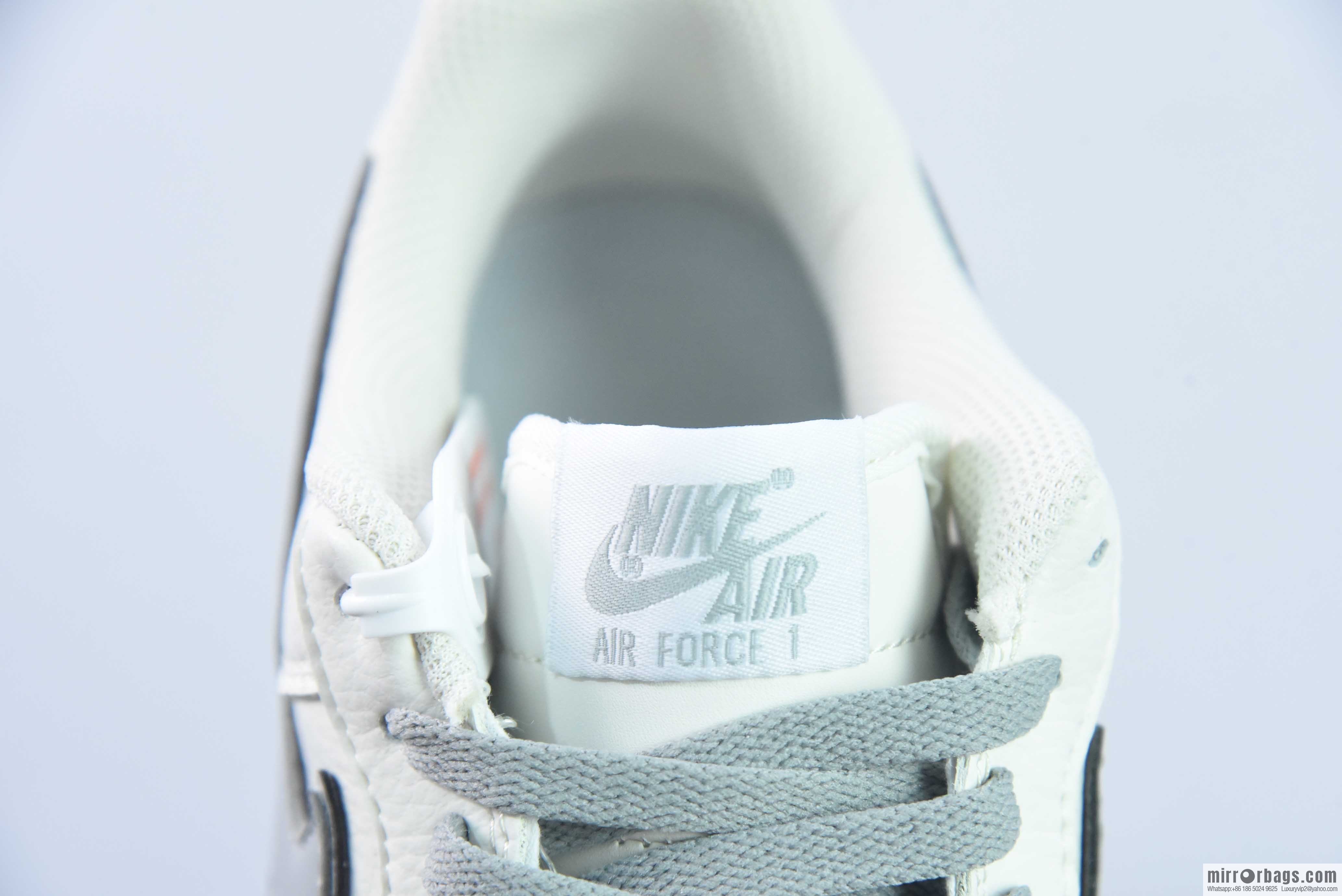 Nike Air Force 1 AF1 Air Force One/Low Help, White Grey Embroidery Item Number: HP2369-003