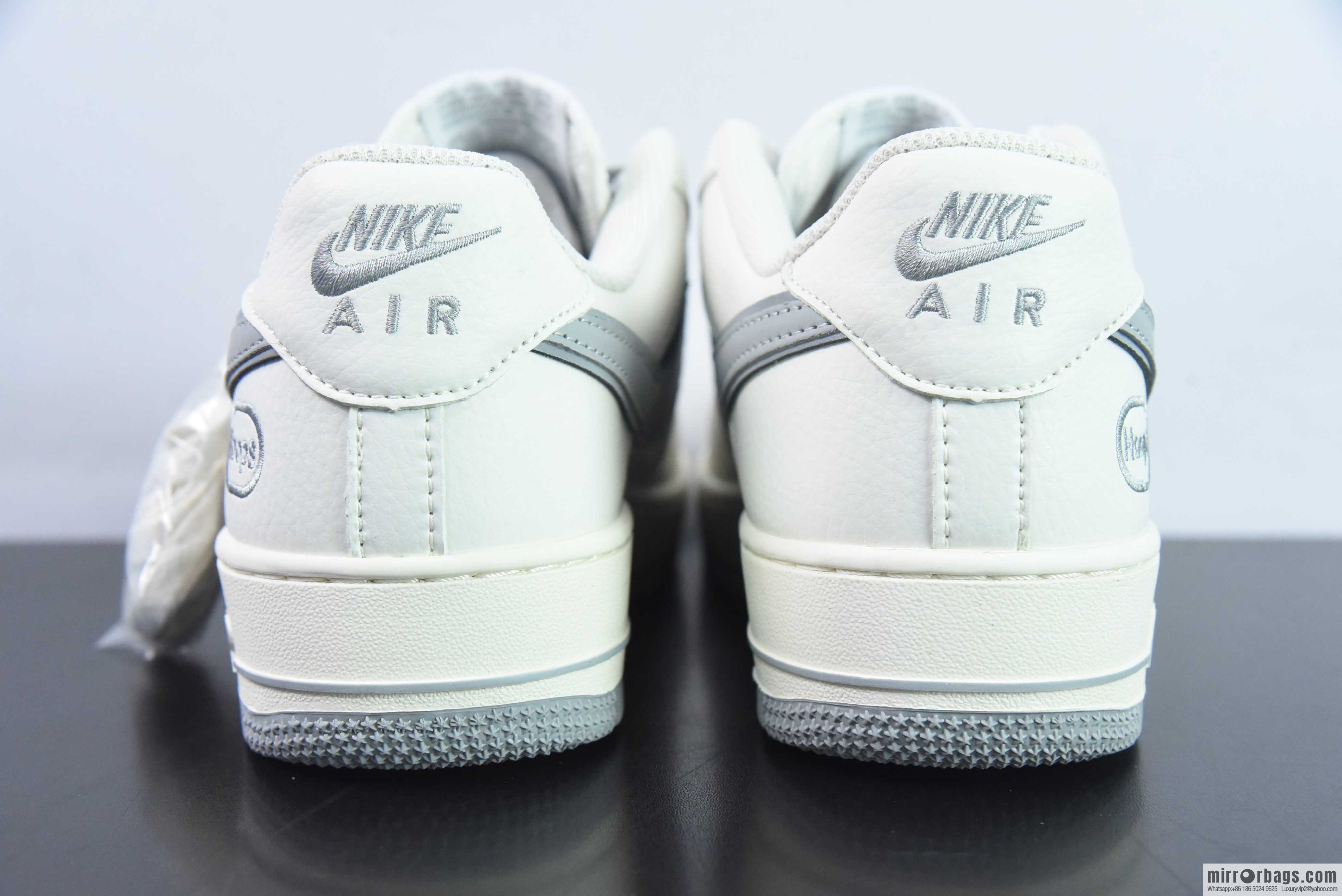 Nike Air Force 1 AF1 Air Force One/Low Help, White Grey Embroidery Item Number: HP2369-003