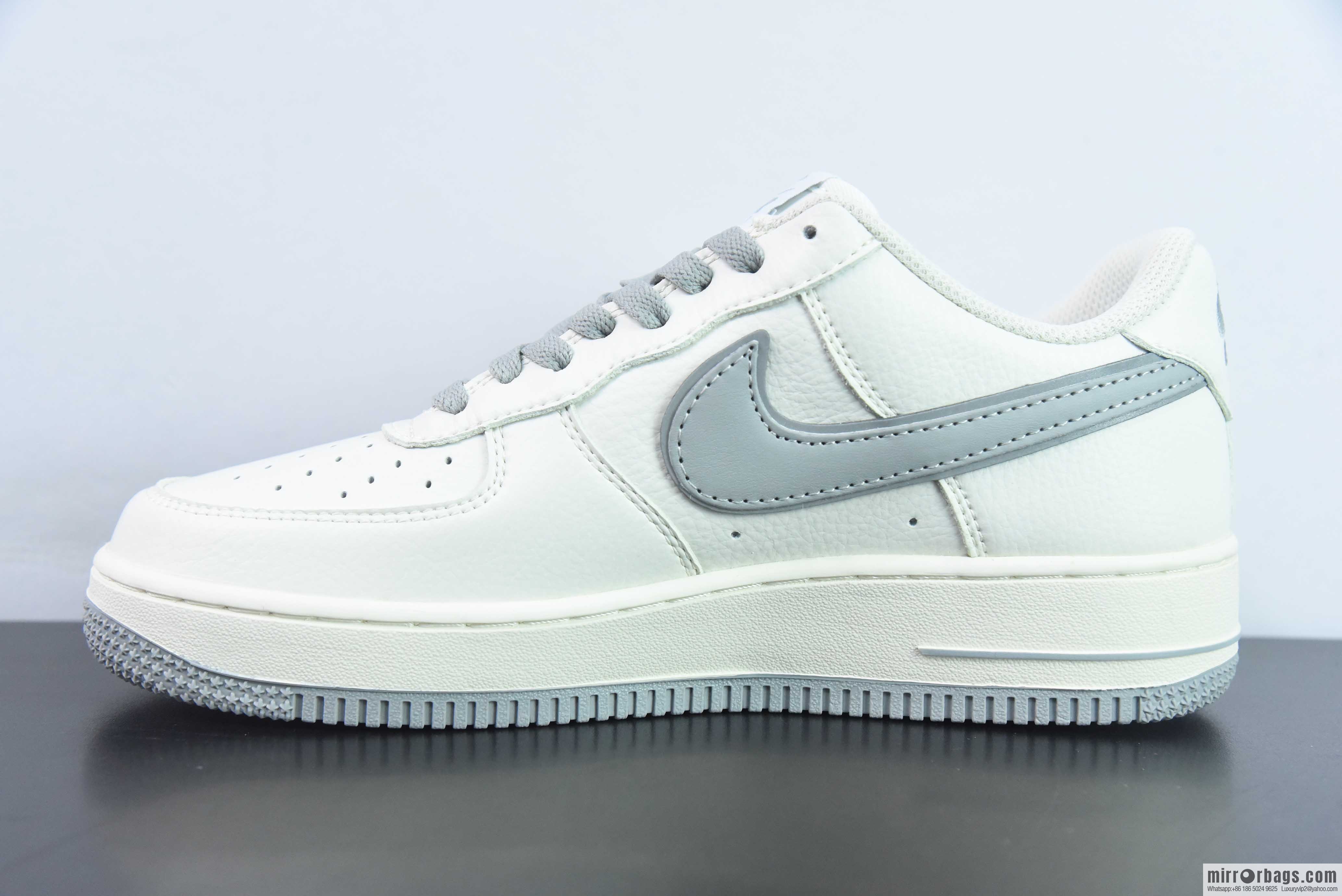 Nike Air Force 1 AF1 Air Force One/Low Help, White Grey Embroidery Item Number: HP2369-003