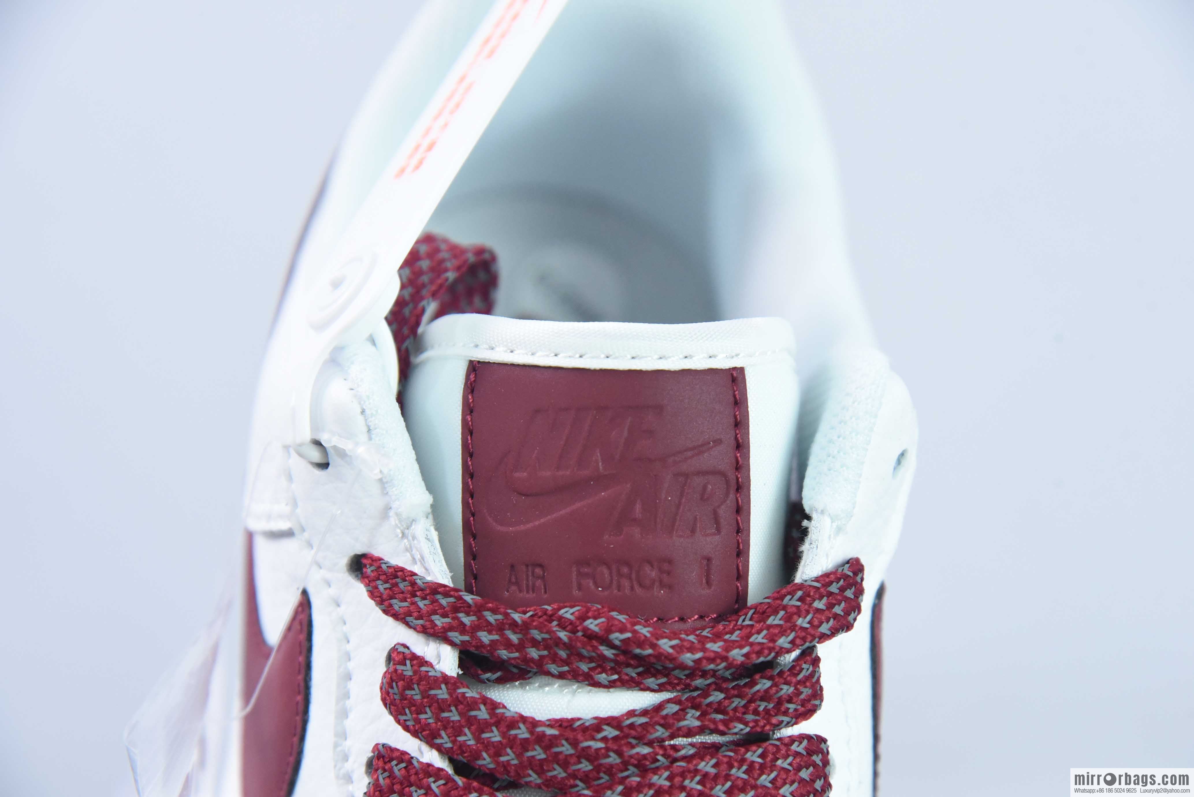 Nike Air Force 1 AF1 Air Force One/low-top, white and red burgundy signature printed item number: LO1718-059