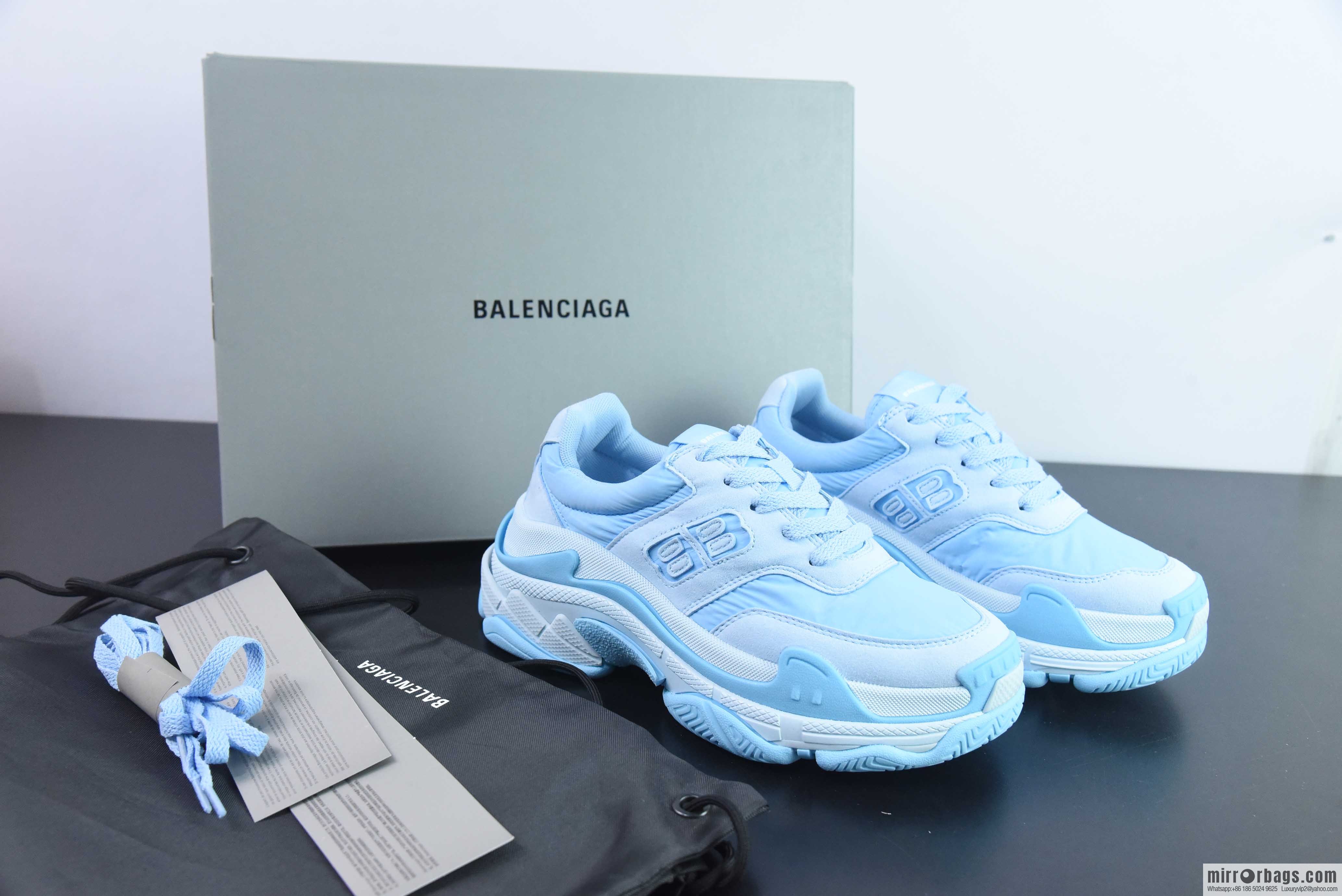 Balenciaga Balenciaga Triple S Platform Daddy Shoes, Blue Item Number: 710156 W3CU2 4045