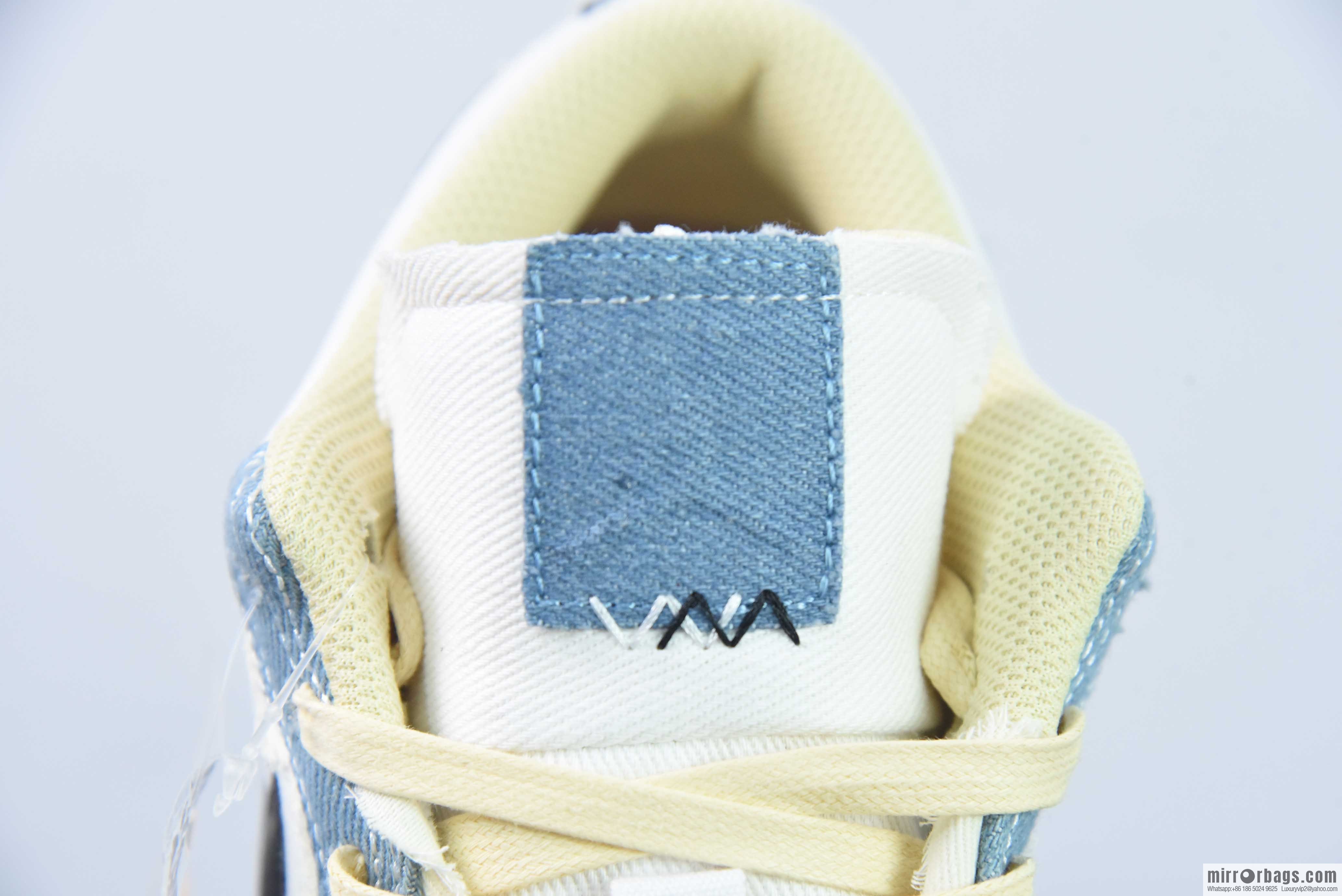 Air Jordan AJ1 Low wash denim embroidery sneakers item number: FN7670-493