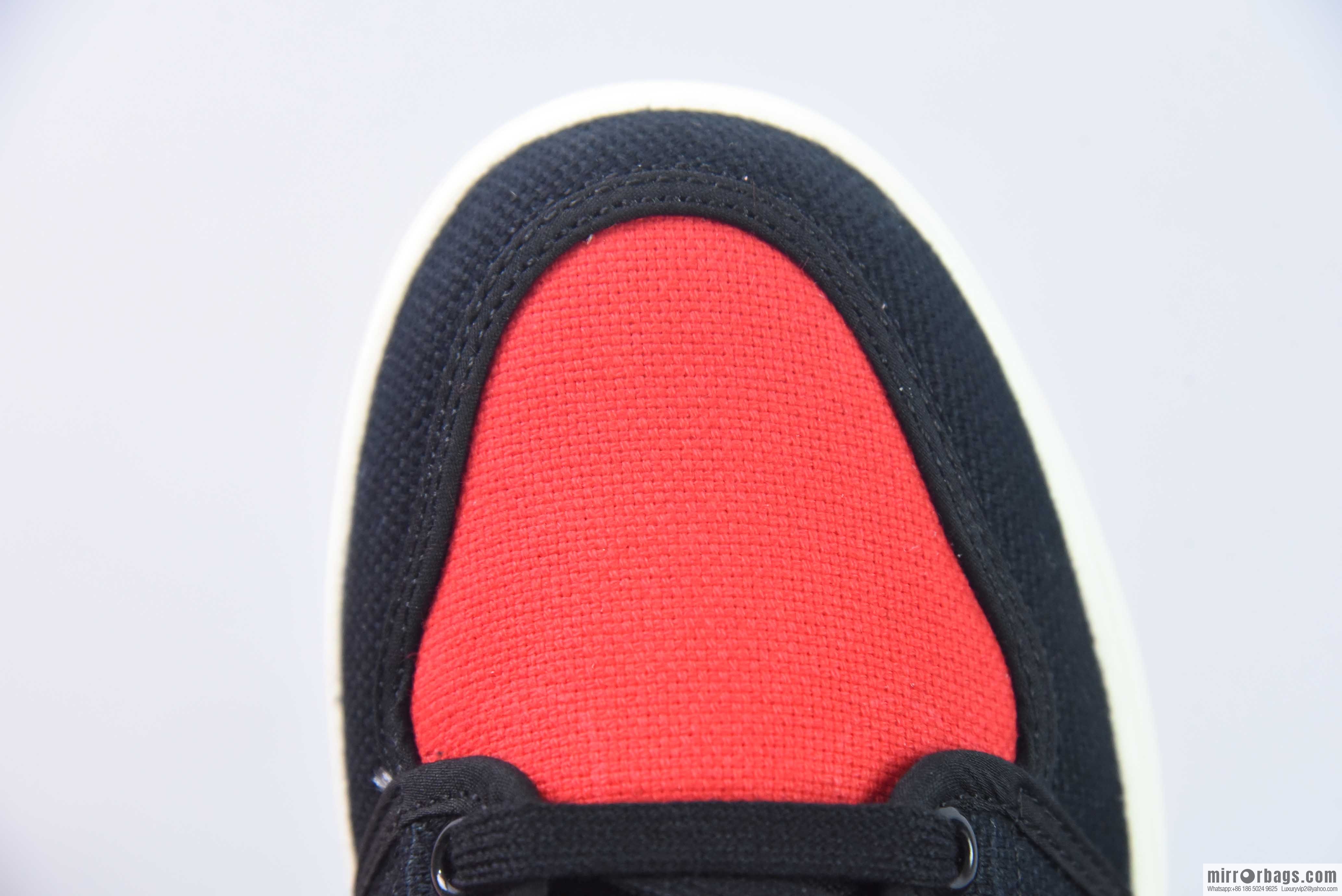 Air Jordan AJ1 Low-top canvas black and red, item number: DX4981-006