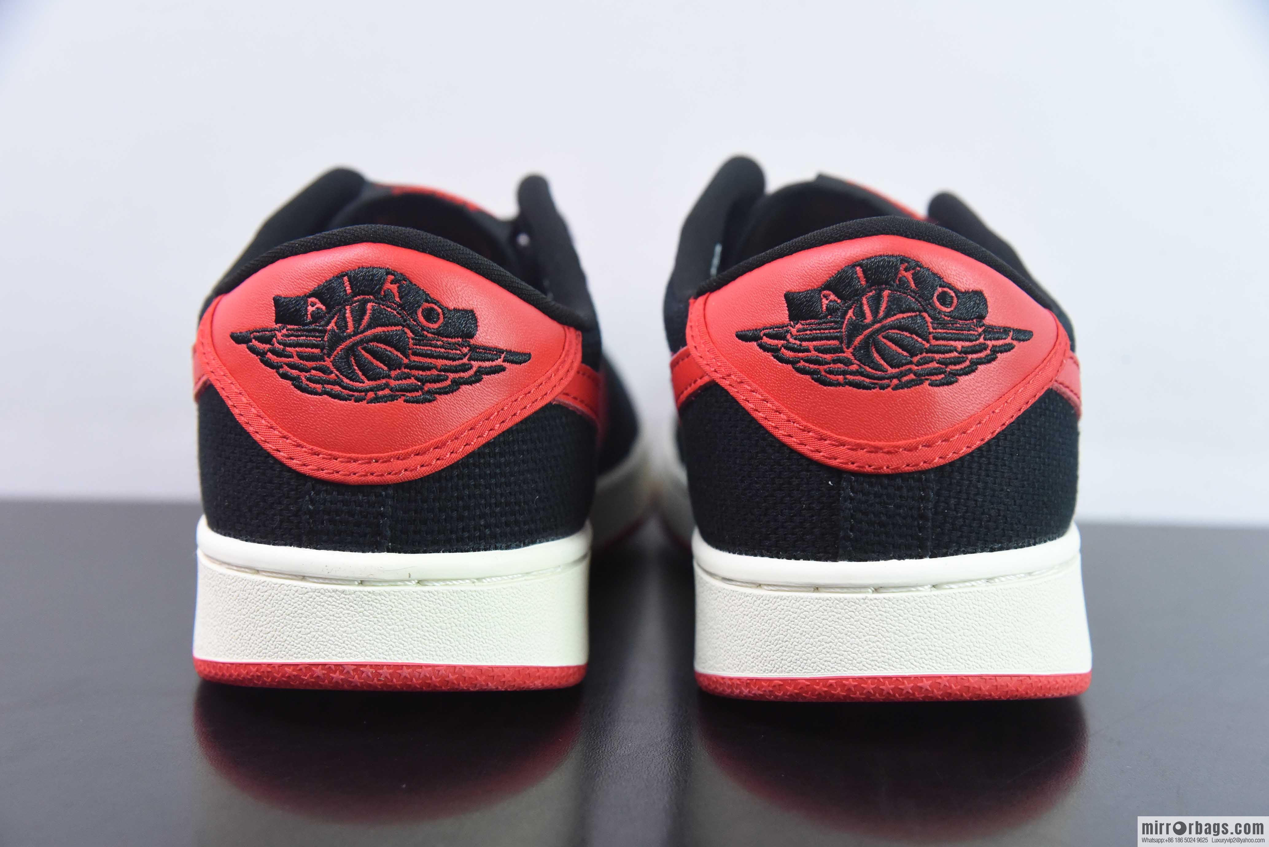 Air Jordan AJ1 Low-top canvas black and red, item number: DX4981-006