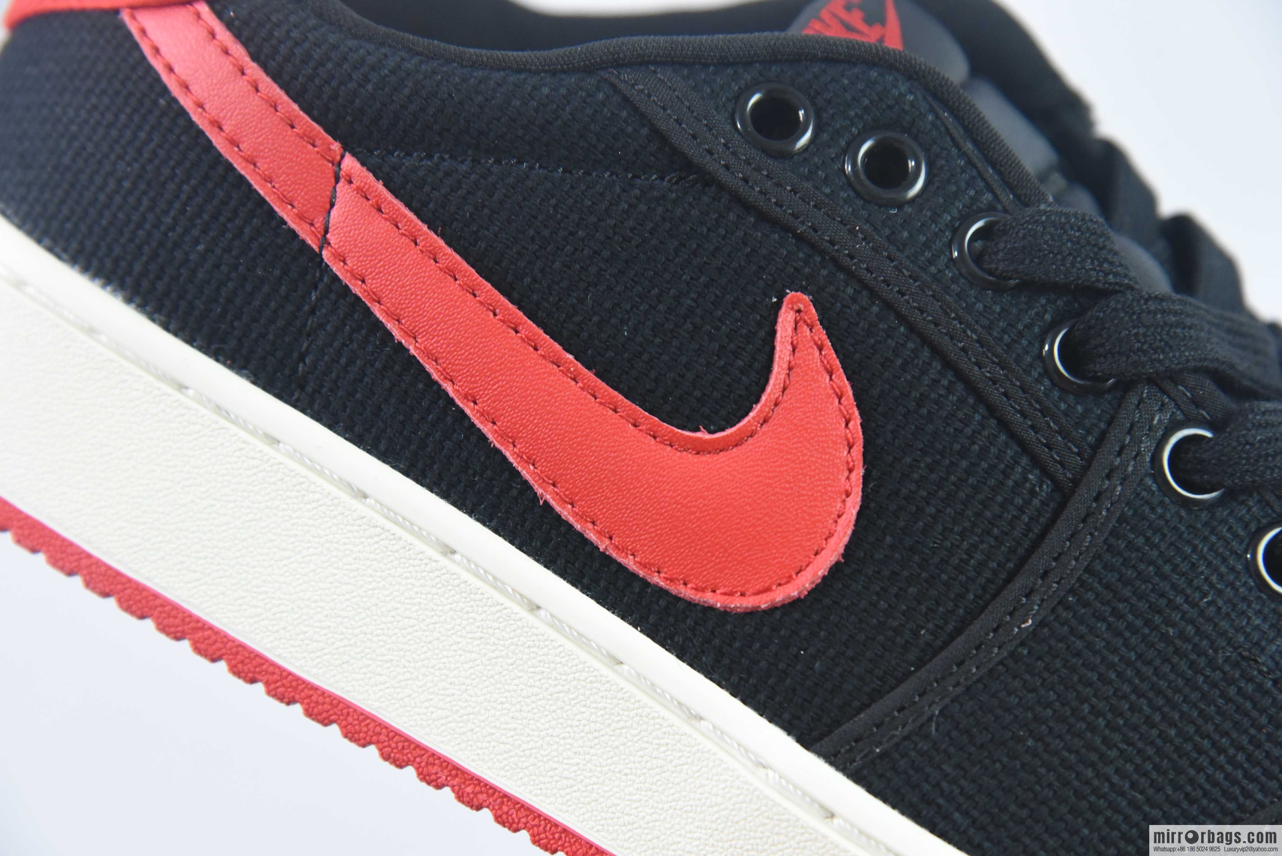 Air Jordan AJ1 Low-top canvas black and red, item number: DX4981-006