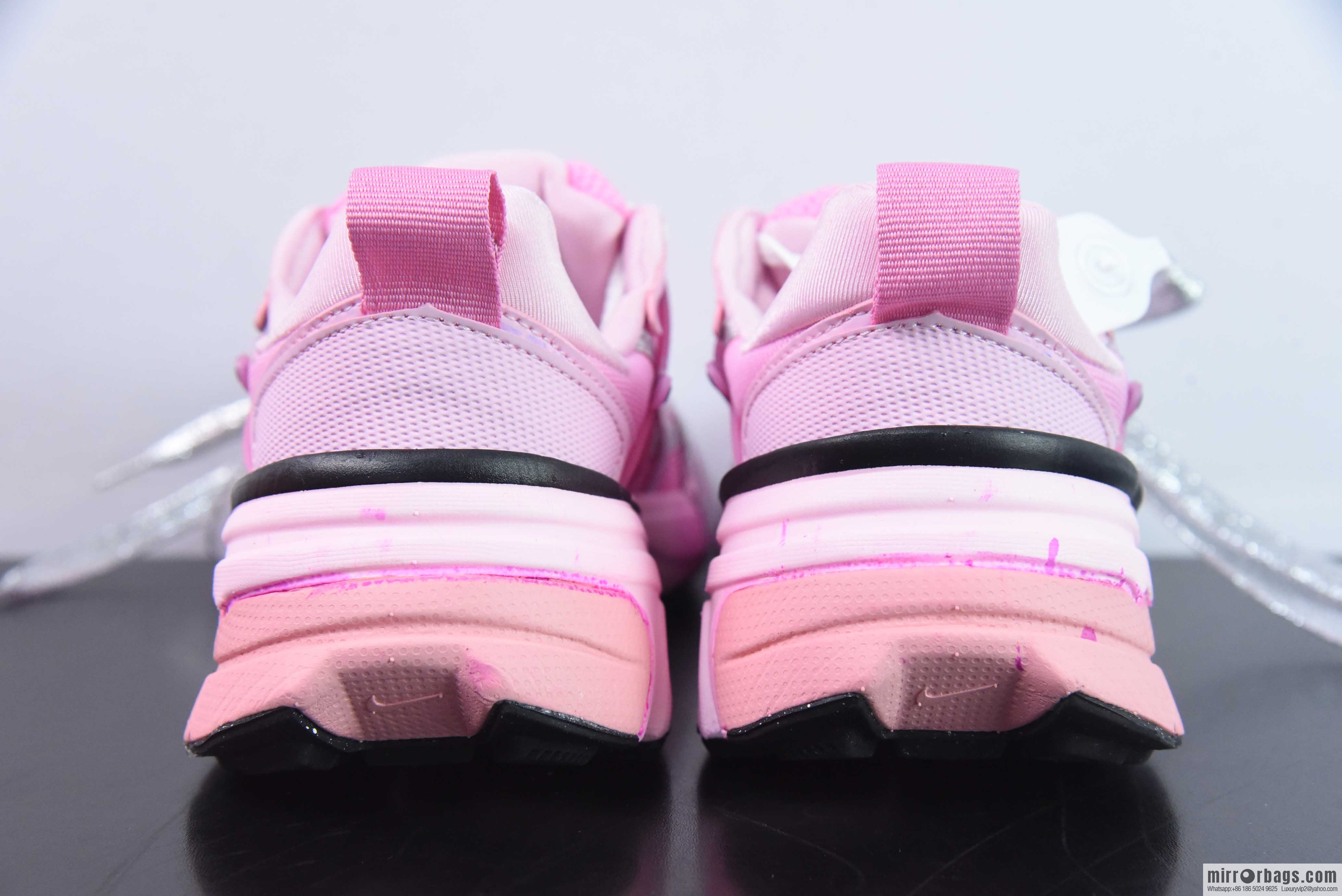 Nike V2K Run Runtekk strap-on dip-dye old special gift box durable breathable low-top running shoes, women's pink silver, item number: FD0736-001
