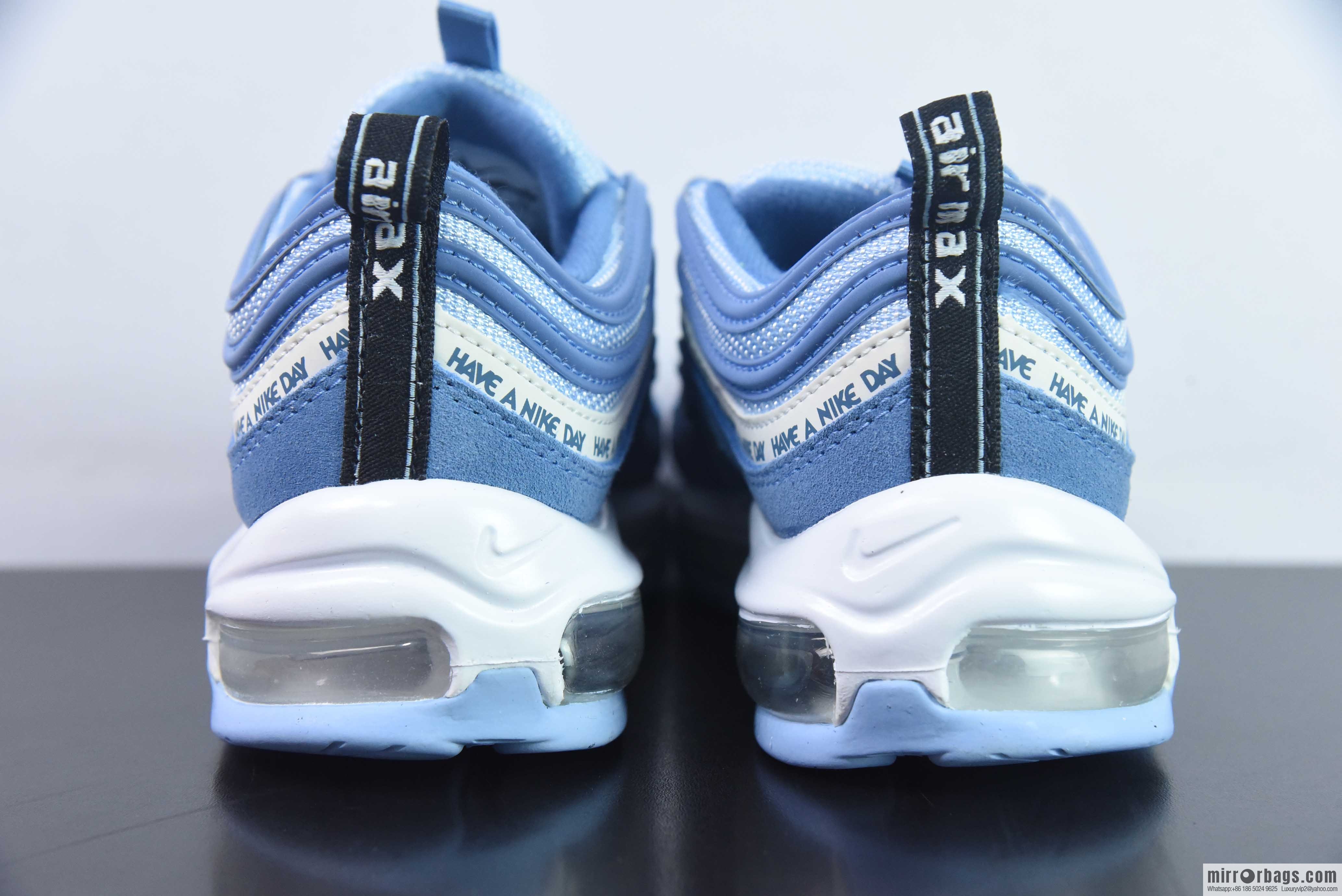 NK Air Max 97 OG bullet, haze blue smiley face, item number: BQ9130-400