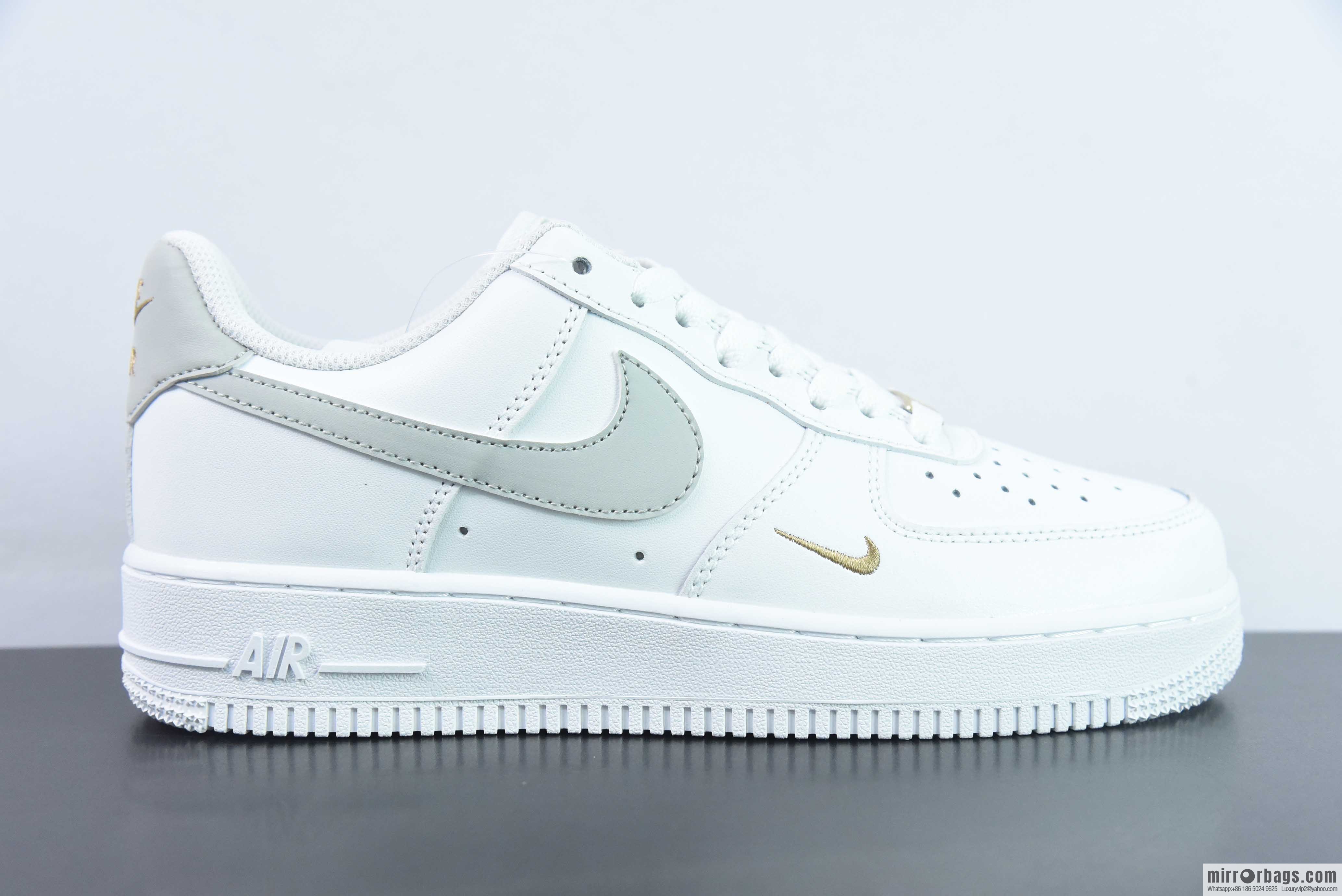Nike Air Force 1 '07 Air Force One Classic Basketball Shoes Casual Sneakers White Grey Small Gold Hook, Item Number: CZ0270 106