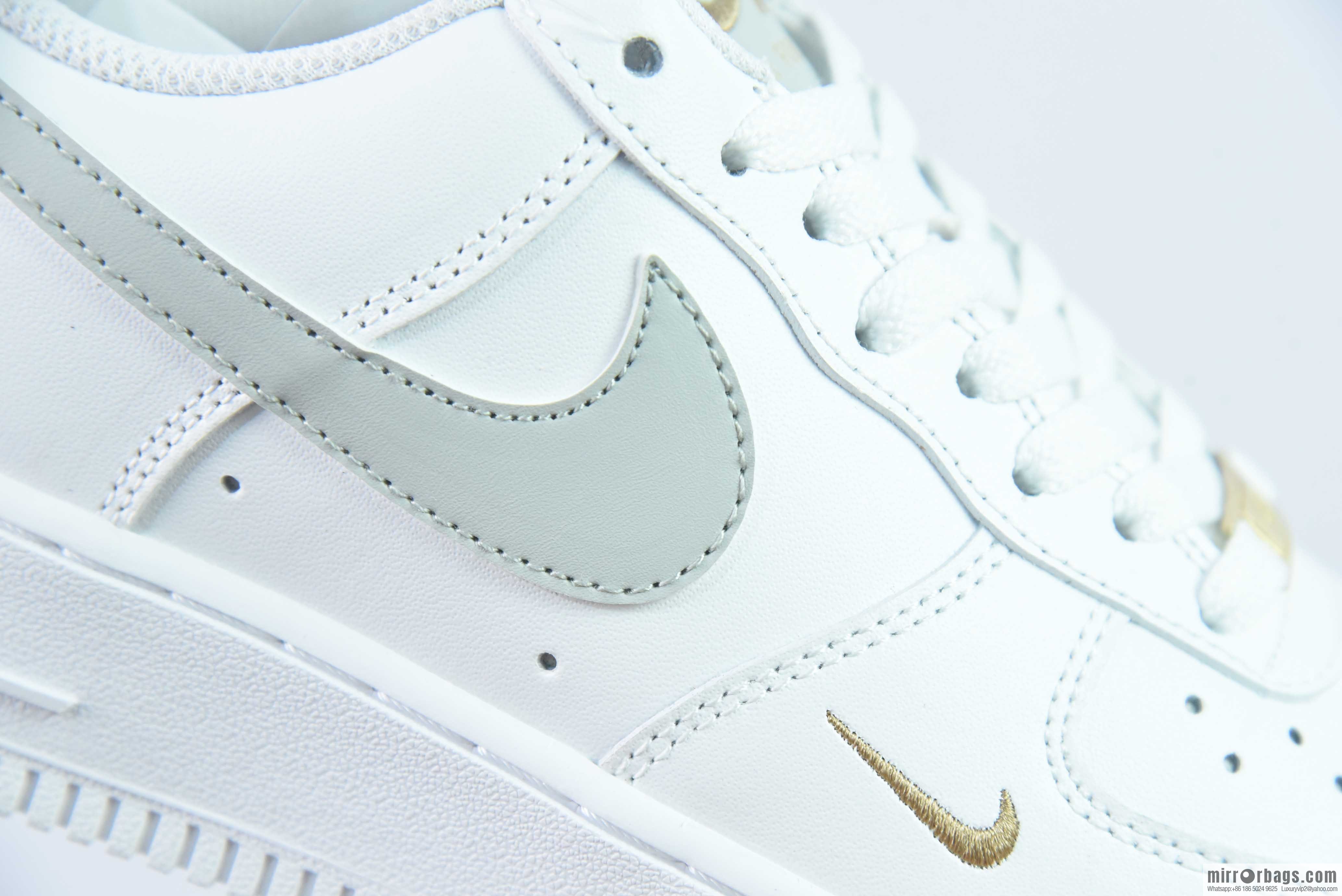 Nike Air Force 1 '07 Air Force One Classic Basketball Shoes Casual Sneakers White Grey Small Gold Hook, Item Number: CZ0270 106