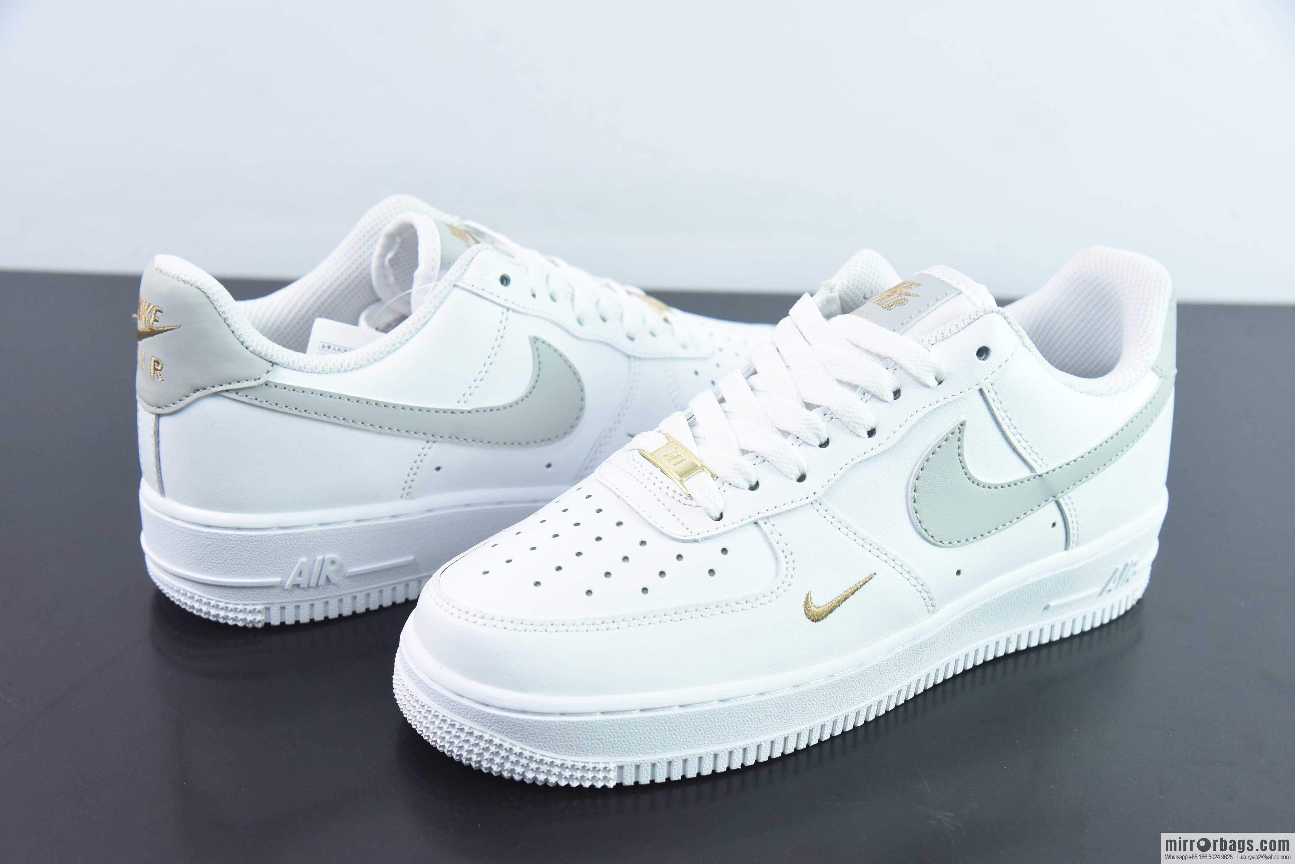 Nike Air Force 1 '07 Air Force One Classic Basketball Shoes Casual Sneakers White Grey Small Gold Hook, Item Number: CZ0270 106